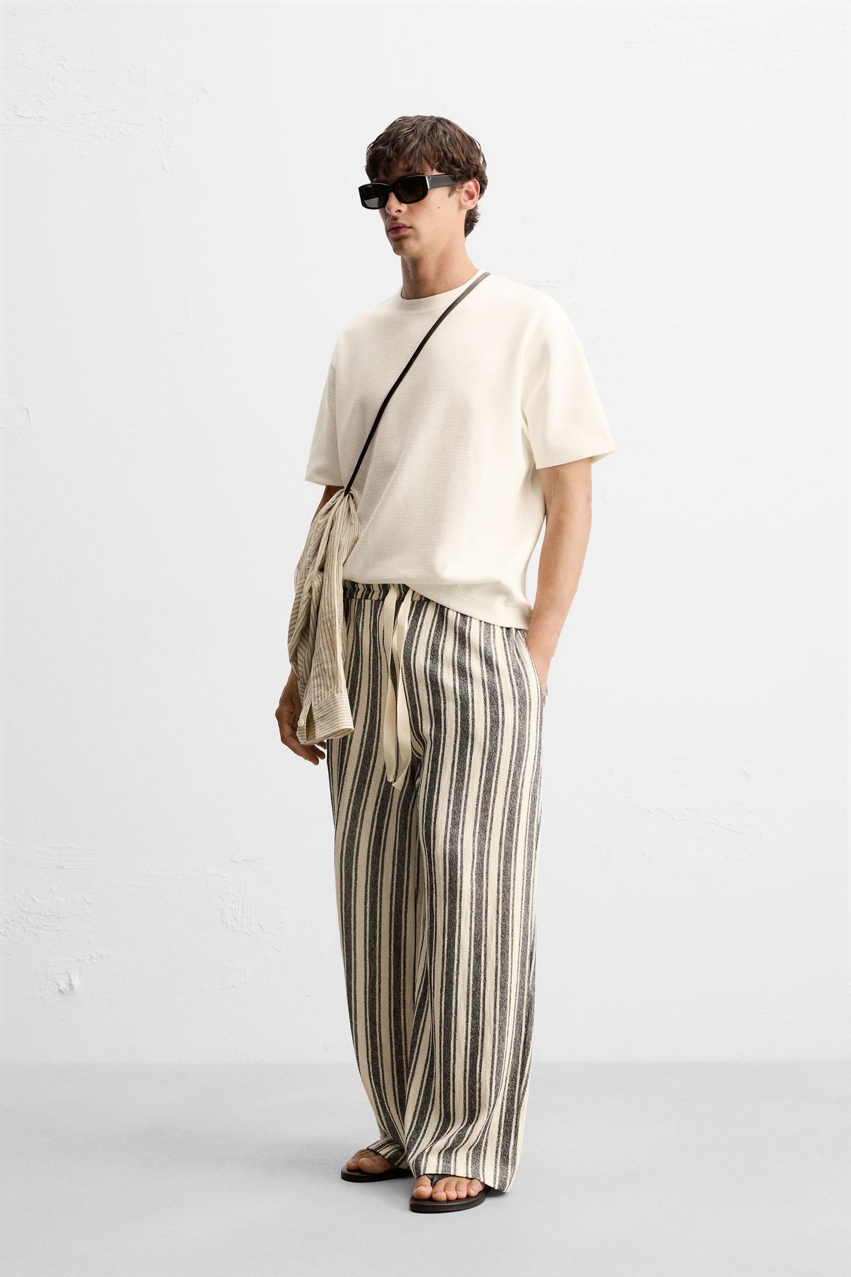 JACQUARD STRIPED PANTS Product Image