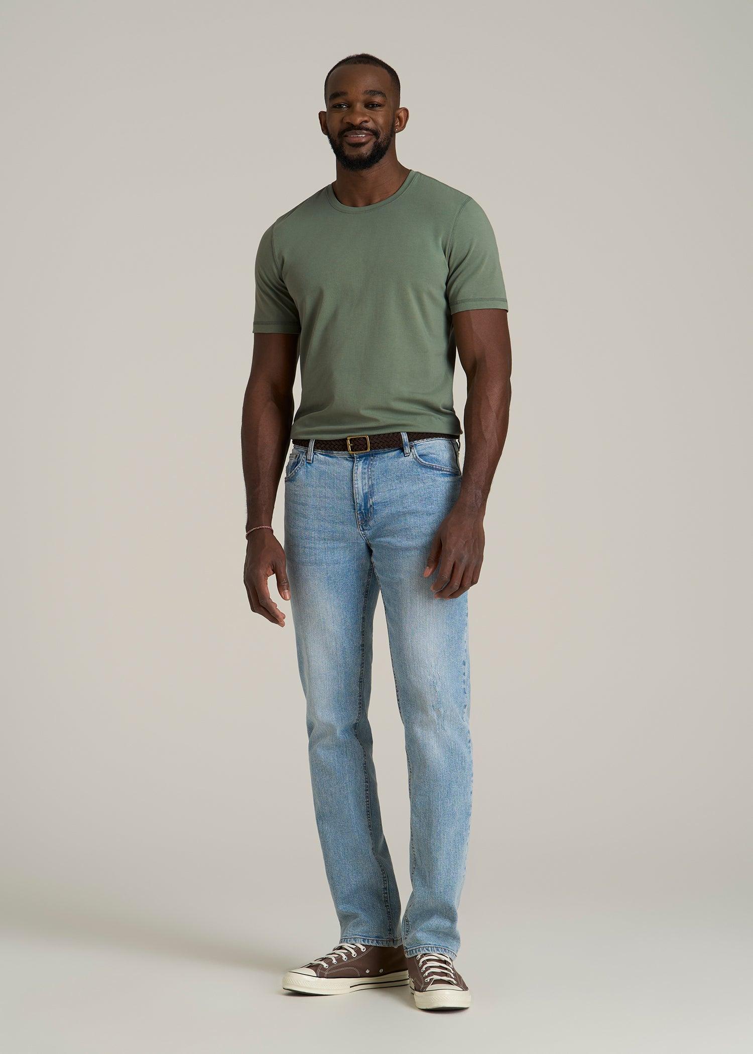 The Essential SLIM-FIT Crewneck Tee for Tall Men in Dark Seagrass Product Image
