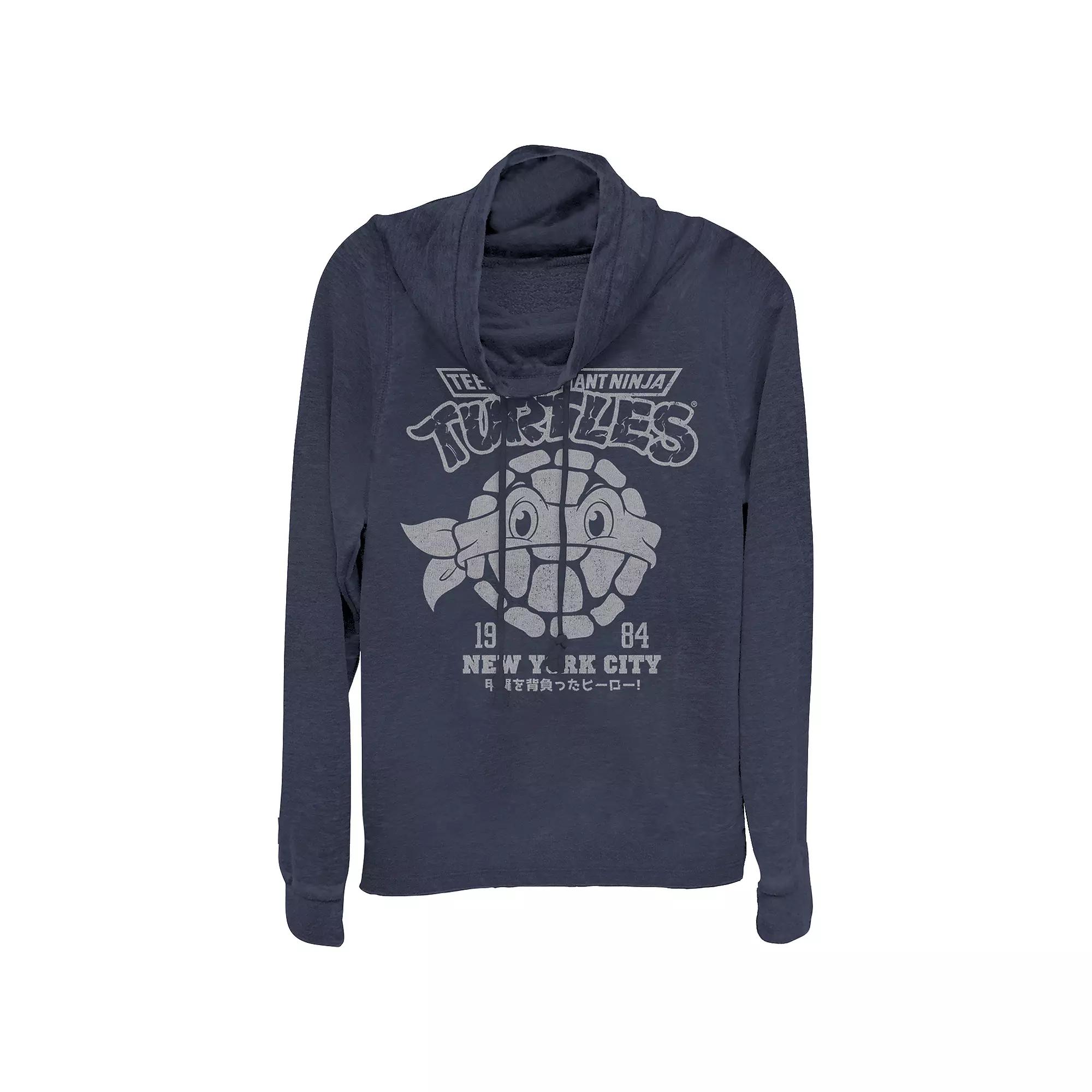 Women's Plus Nickelodeon Teenage Mutant Ninja Turtles Shell Logo Cowlneck Graphic Lightweight Long Sleeve, Girl's,  Product Image