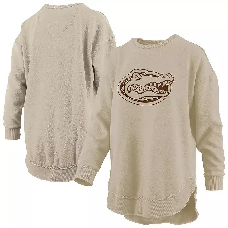 Womens Pressbox Tan Florida Gators Poncho Fleece Pullover Sweatshirt Product Image
