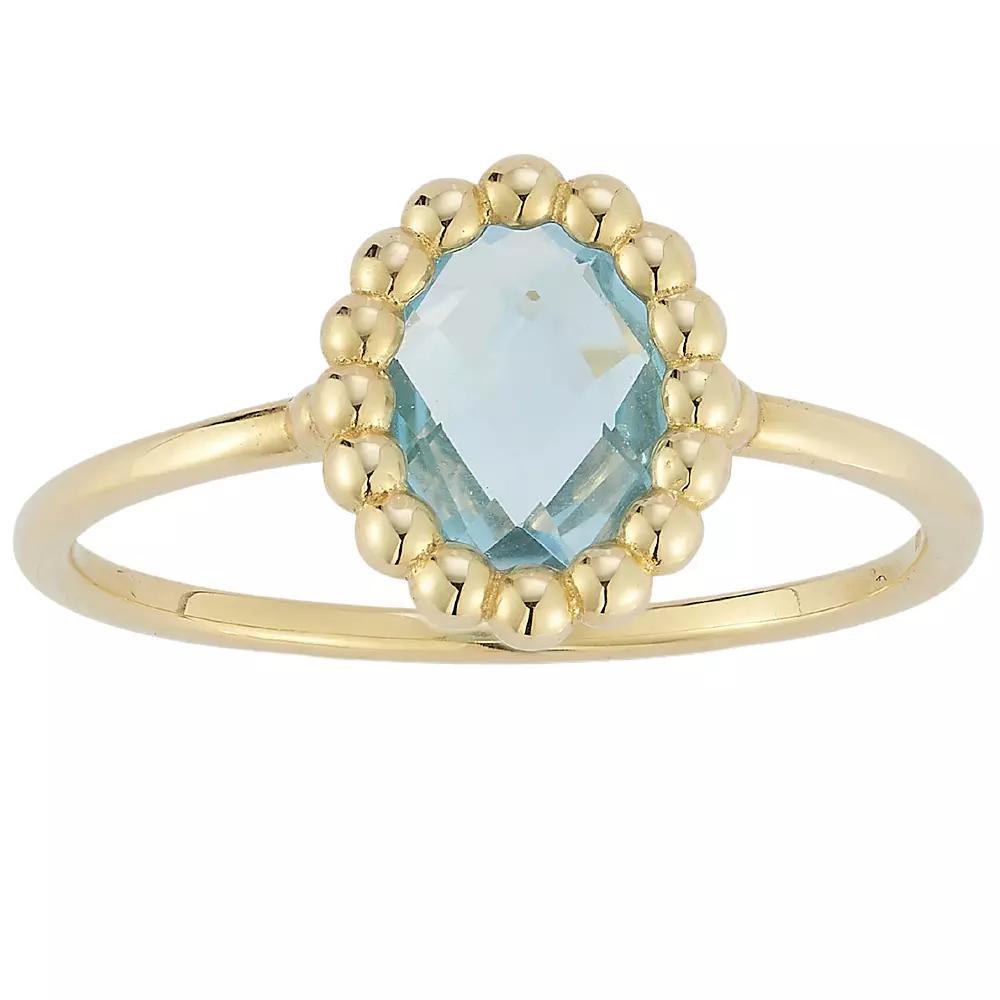 LUMINOR GOLD 14k Gold Gemstone Oval Ring, Women's, Size: 6, Blue Topaz Product Image