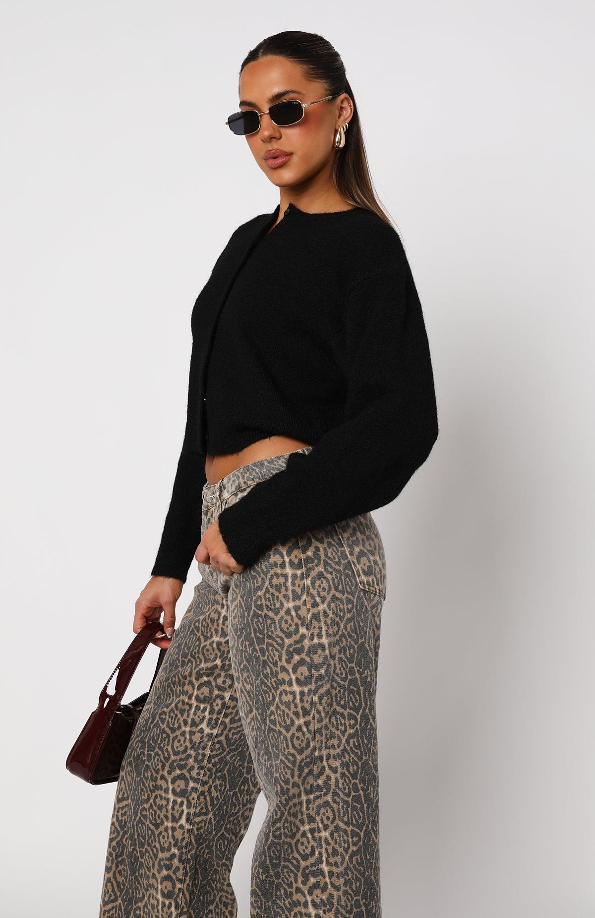 Warm Whispers Knit Cardigan Black Product Image