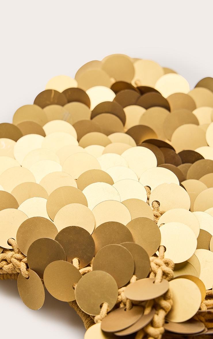 Gold Raffia Matte Sequin Handbag Product Image