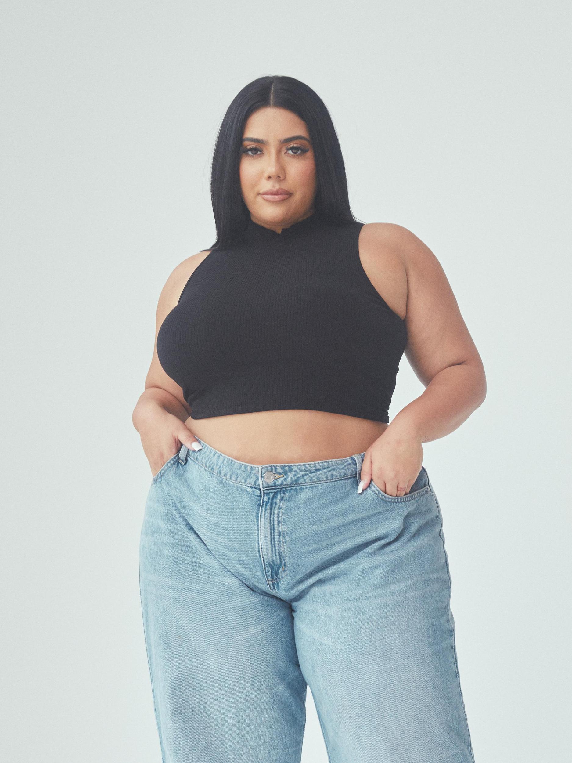 Ribbed Mock Neck Brami (Crop) Product Image