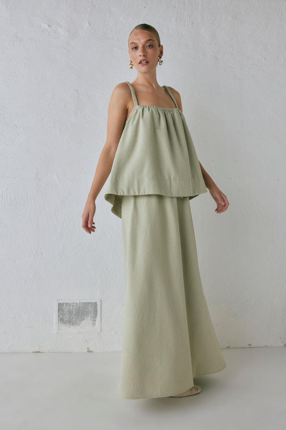 Etta Maxi Skirt Sage Product Image
