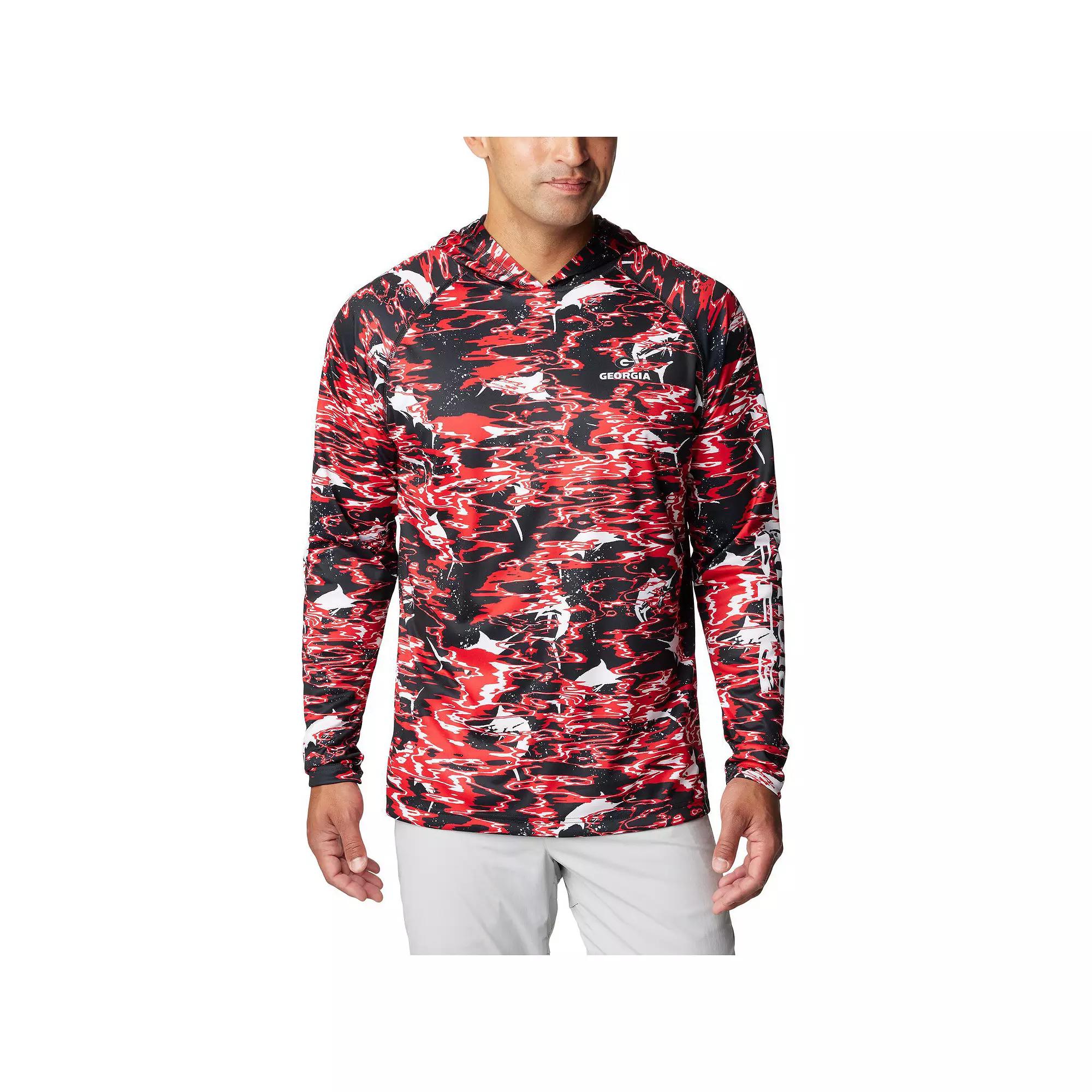 Columbia Mens Collegiate PFG Super Terminal Tackle Hoodie - Georgia- Product Image