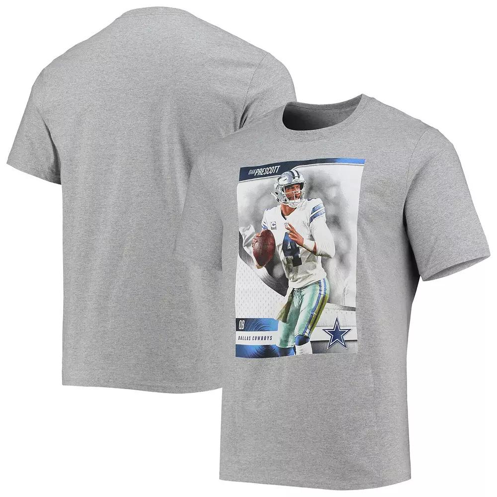 Mens Dak Prescott Heathered Gray Dallas Cowboys Name & Number T-Shirt Product Image