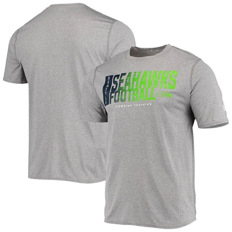 Men's New Era Heathered Gray Seattle Seahawks Combine Authentic Game On T-Shirt, Size: XL, Grey Product Image