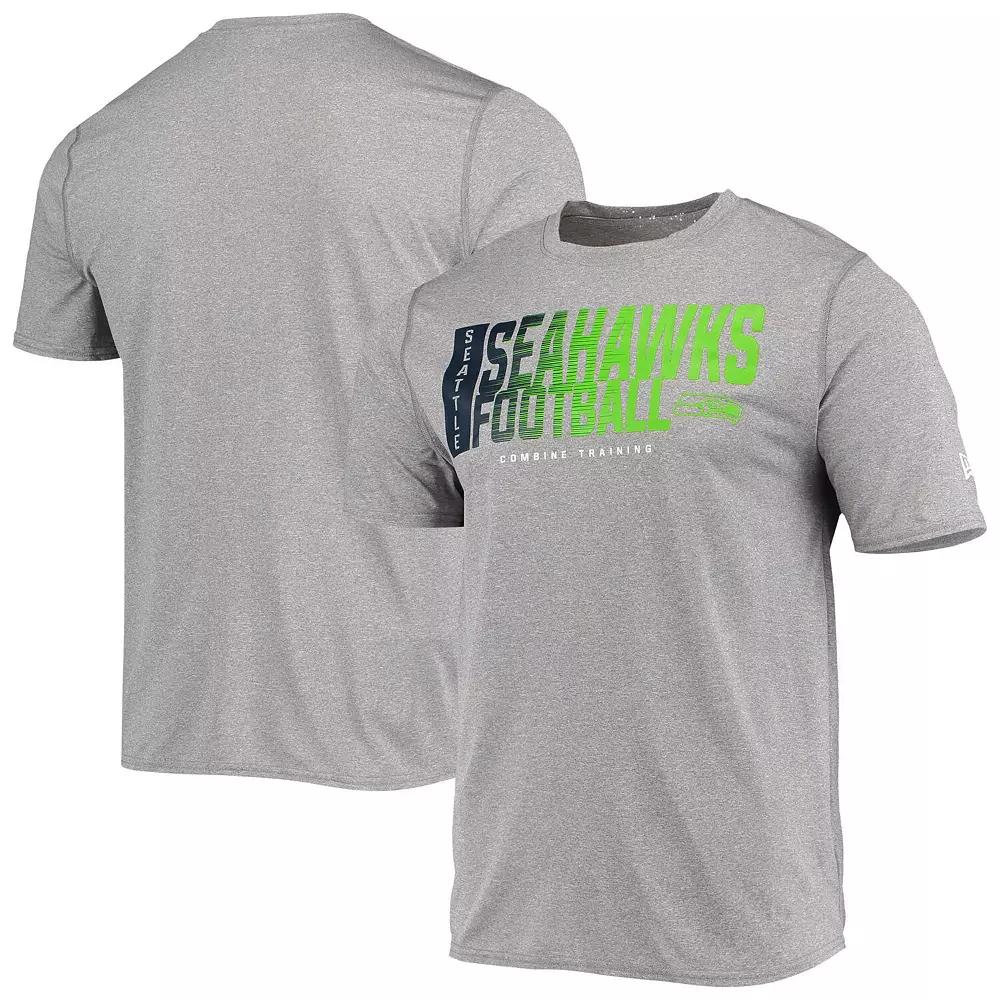 Men's New Era Heathered Gray Seattle Seahawks Combine Authentic Game On T-Shirt, Size: XL, Grey Product Image
