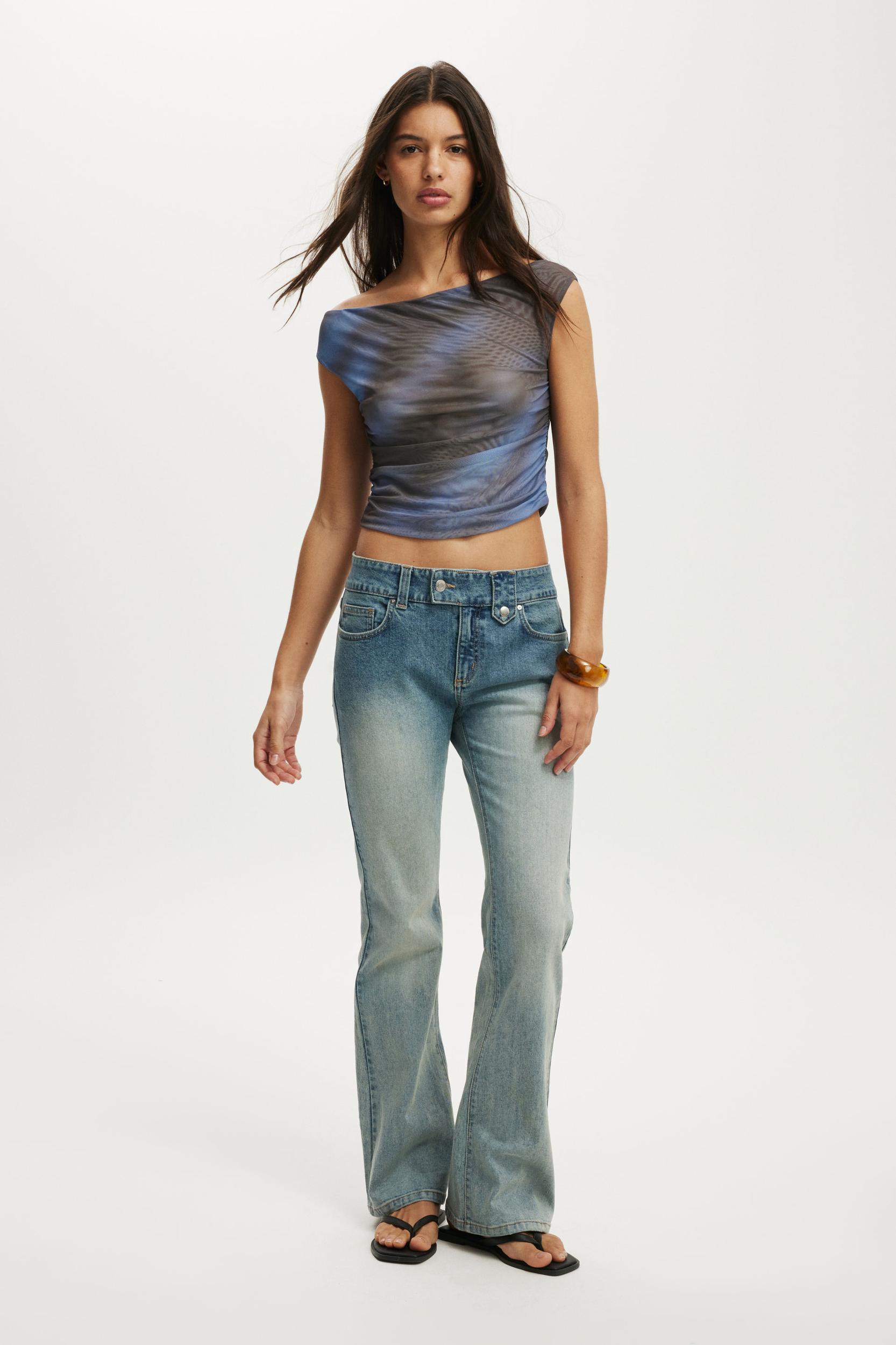 Gathered Mesh Off Shoulder Top Product Image