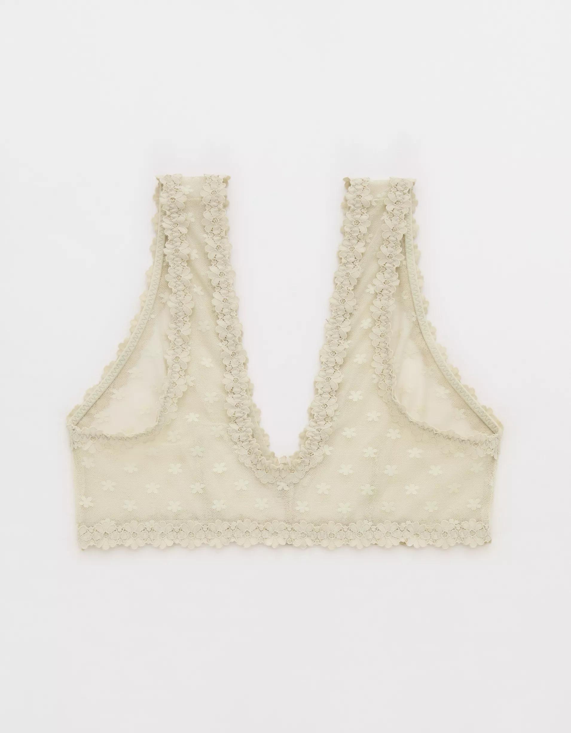 Show Off Daisy Mesh Plunge Bralette Women's Product Image
