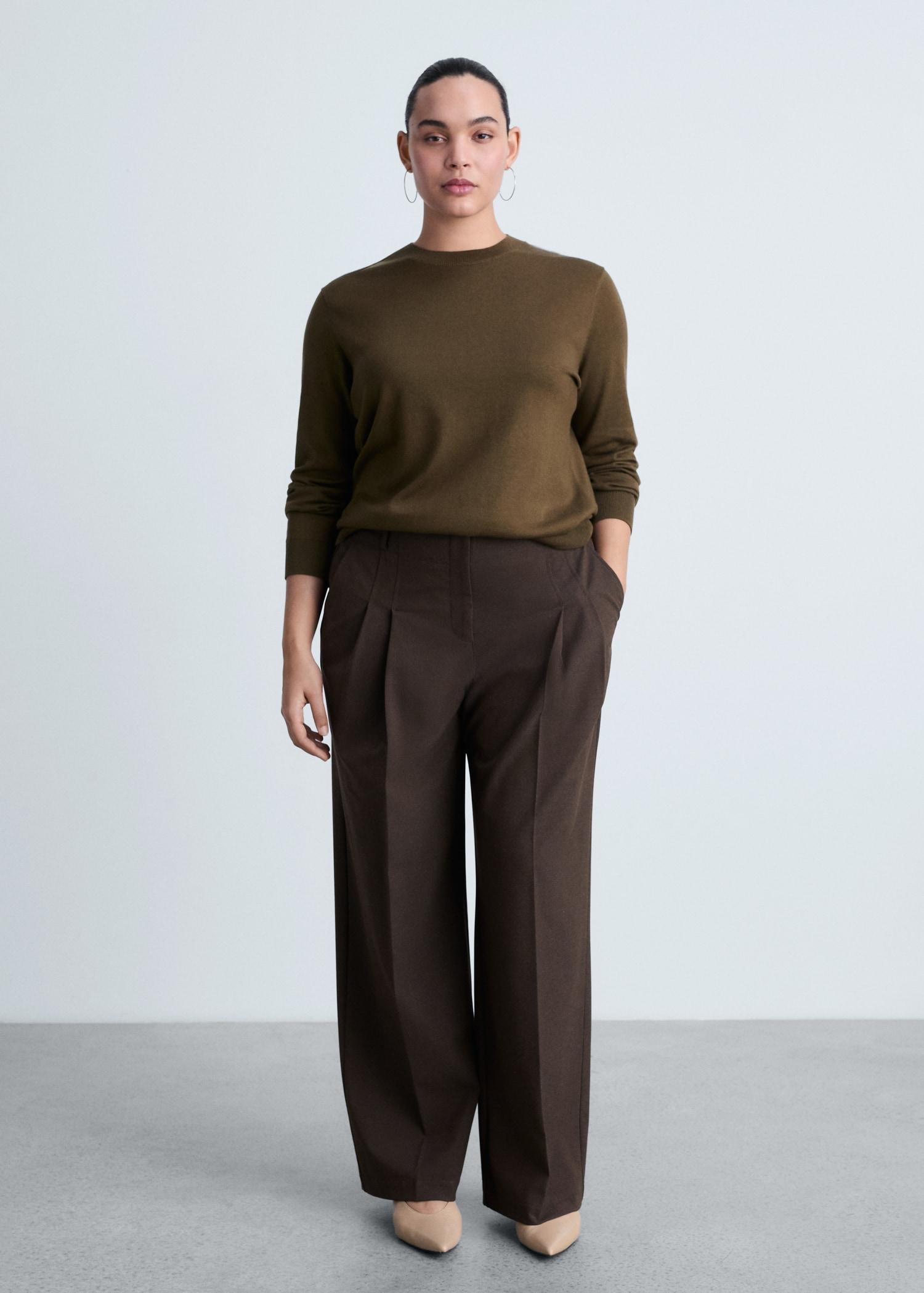 Silk-blend knitted sweater - Women | MANGO USA Product Image