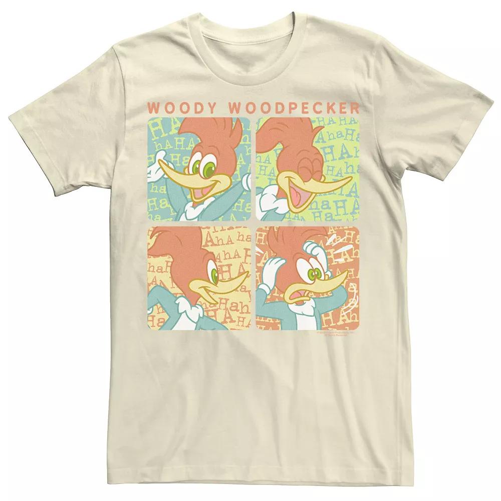 Men's Woody Woodpecker Laughing Portrait Panels Graphic Tee,  Product Image