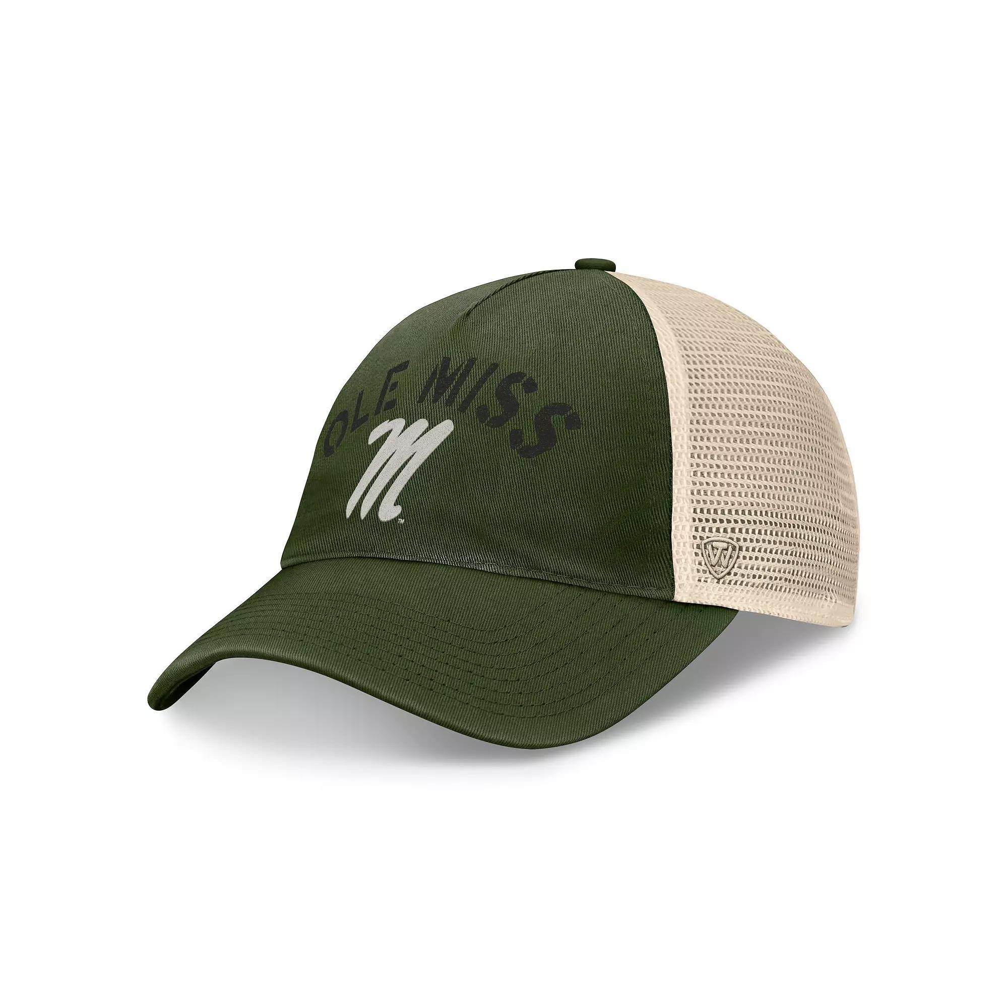 Men's Top of the World Hunter Green Ole Miss Rebels OHT Military Appreciation Glory Trucker Adjustable Hat, Team Product Image