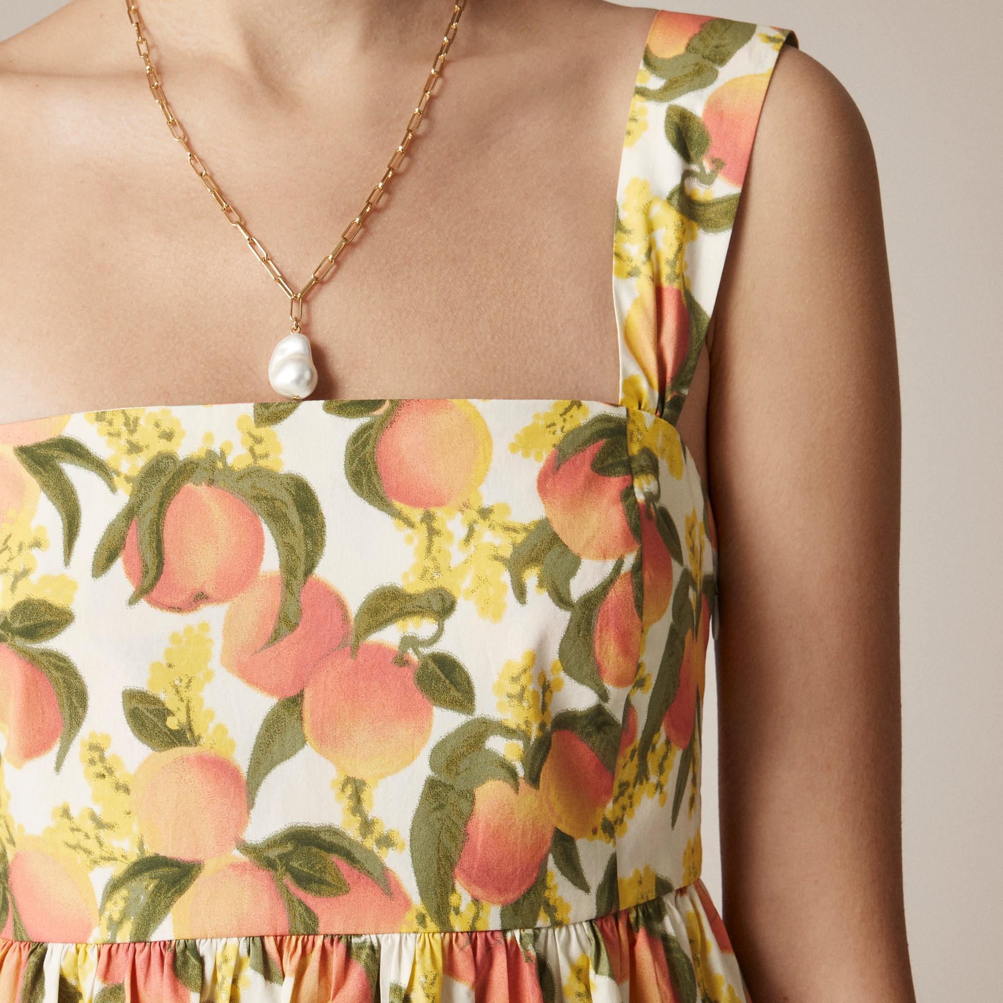 Squareneck midi dress in cotton poplin Product Image