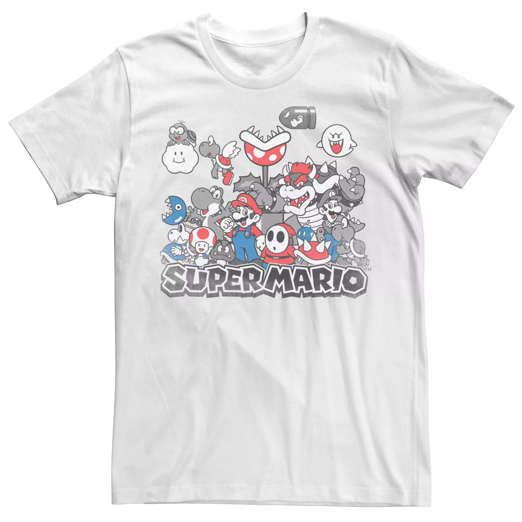 Young Men's Nintendo Super Mario Mushroom Kingdom Group Shot Tee,  Product Image