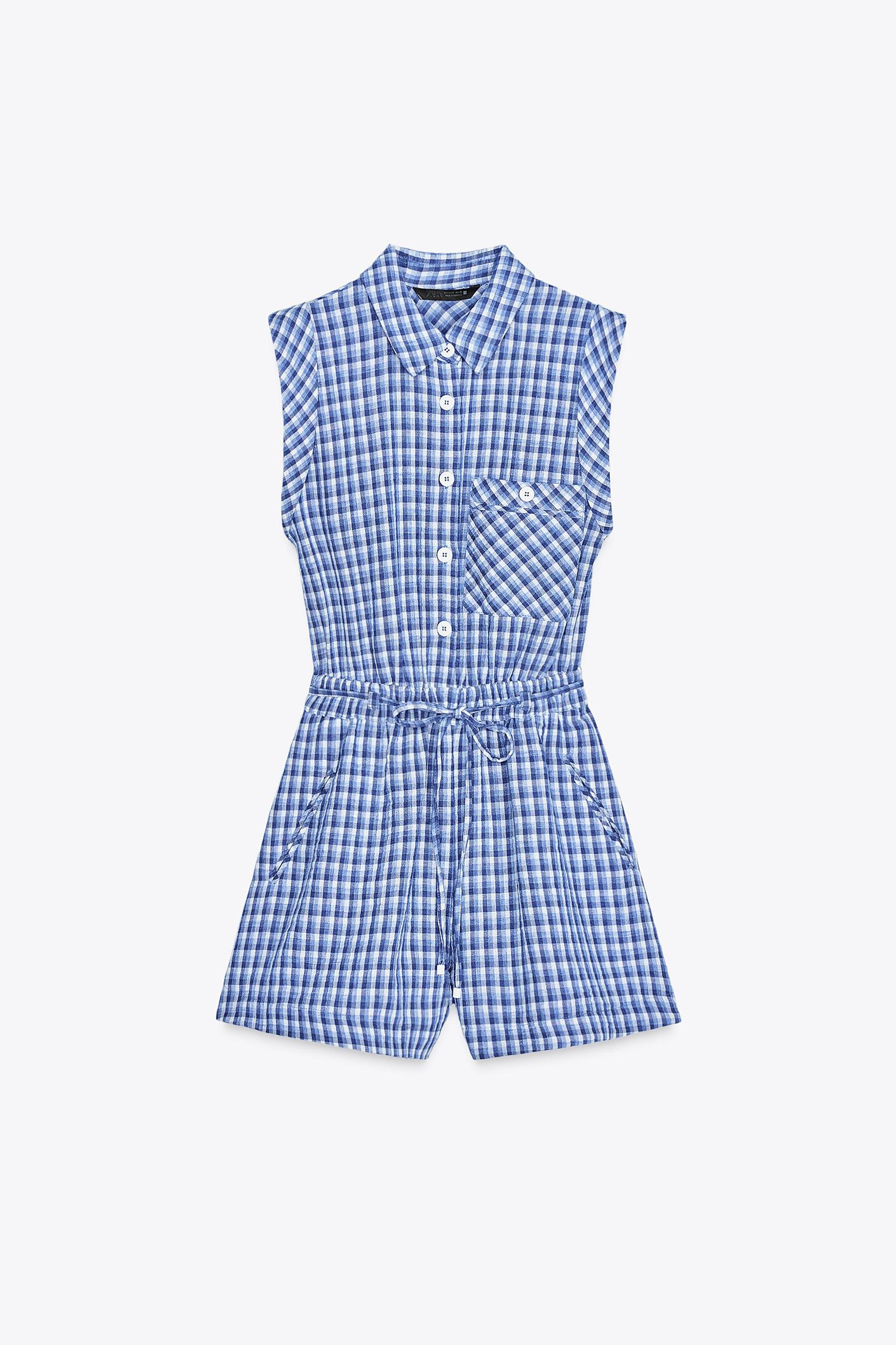 PLAID SHORT JUMPSUIT Product Image