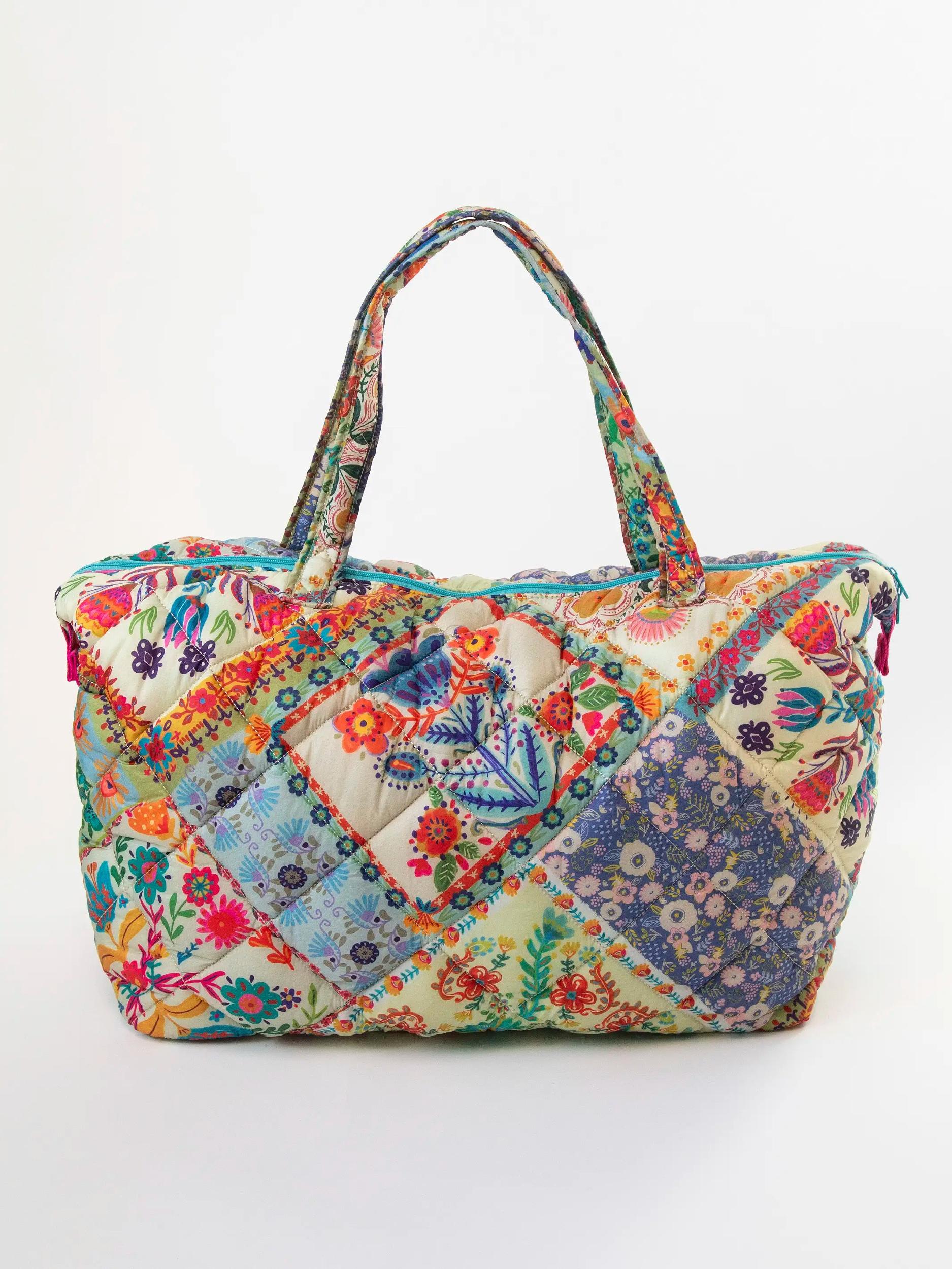 Puffy Weekender Bag - Mandala Folk Patchwork Product Image