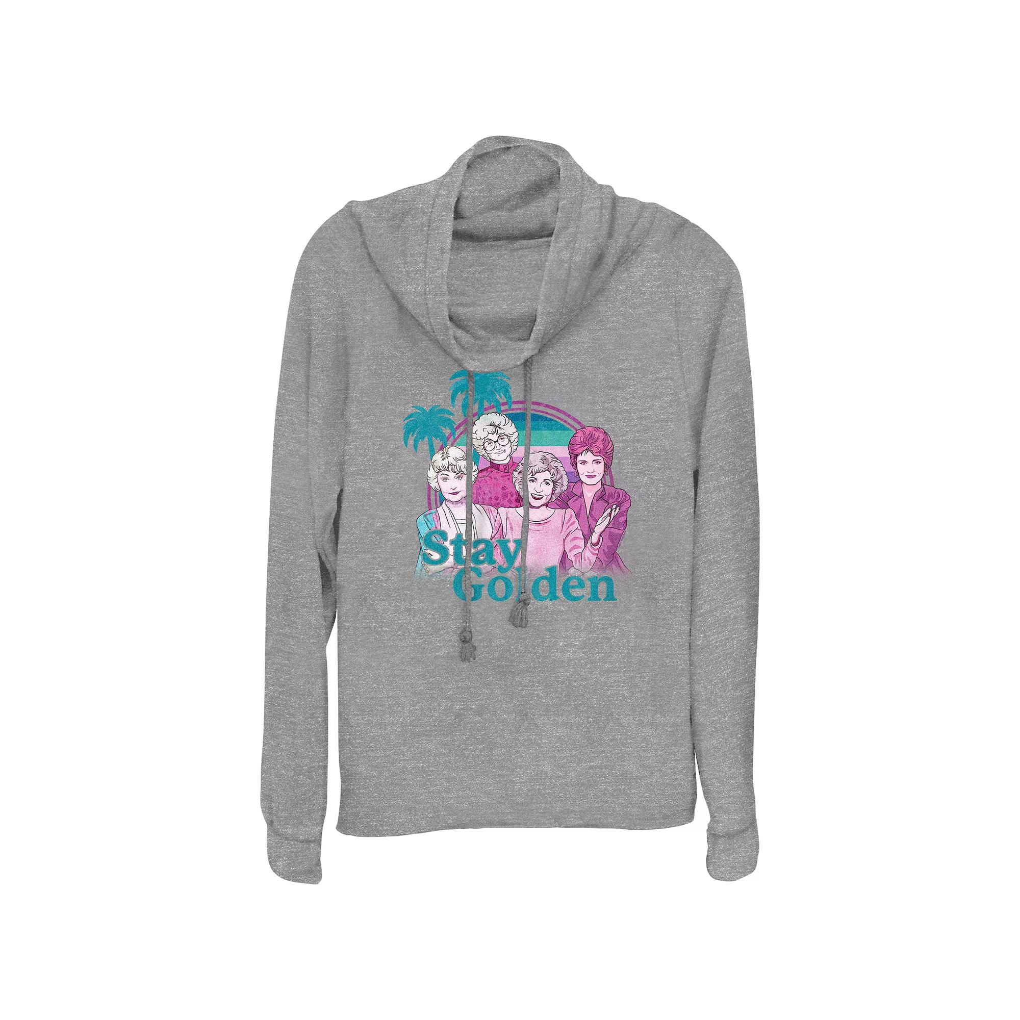 Plus Size The Golden Girls Stay Golden Cowlneck Graphic Lightweight Long Sleeve, Women's, Size: 1XL, Gray Grey Product Image