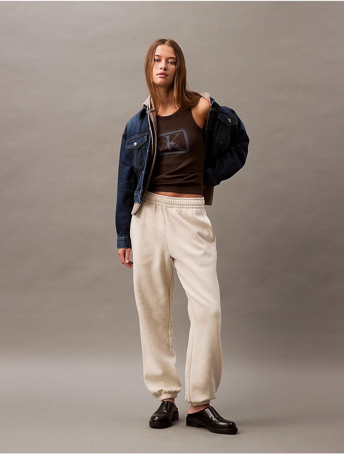 Calvin Klein Womens Archive Logo Fleece Joggers - Pink Product Image