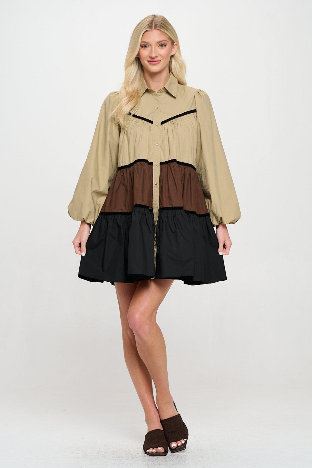 Multi Poplin Shirt Dress Product Image