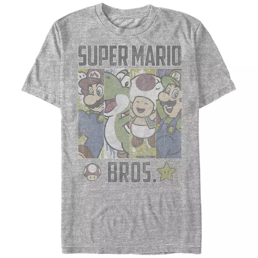 Men's Super Mario Retro Blinds Boxed Up Group Shot Graphic Tee,  Product Image