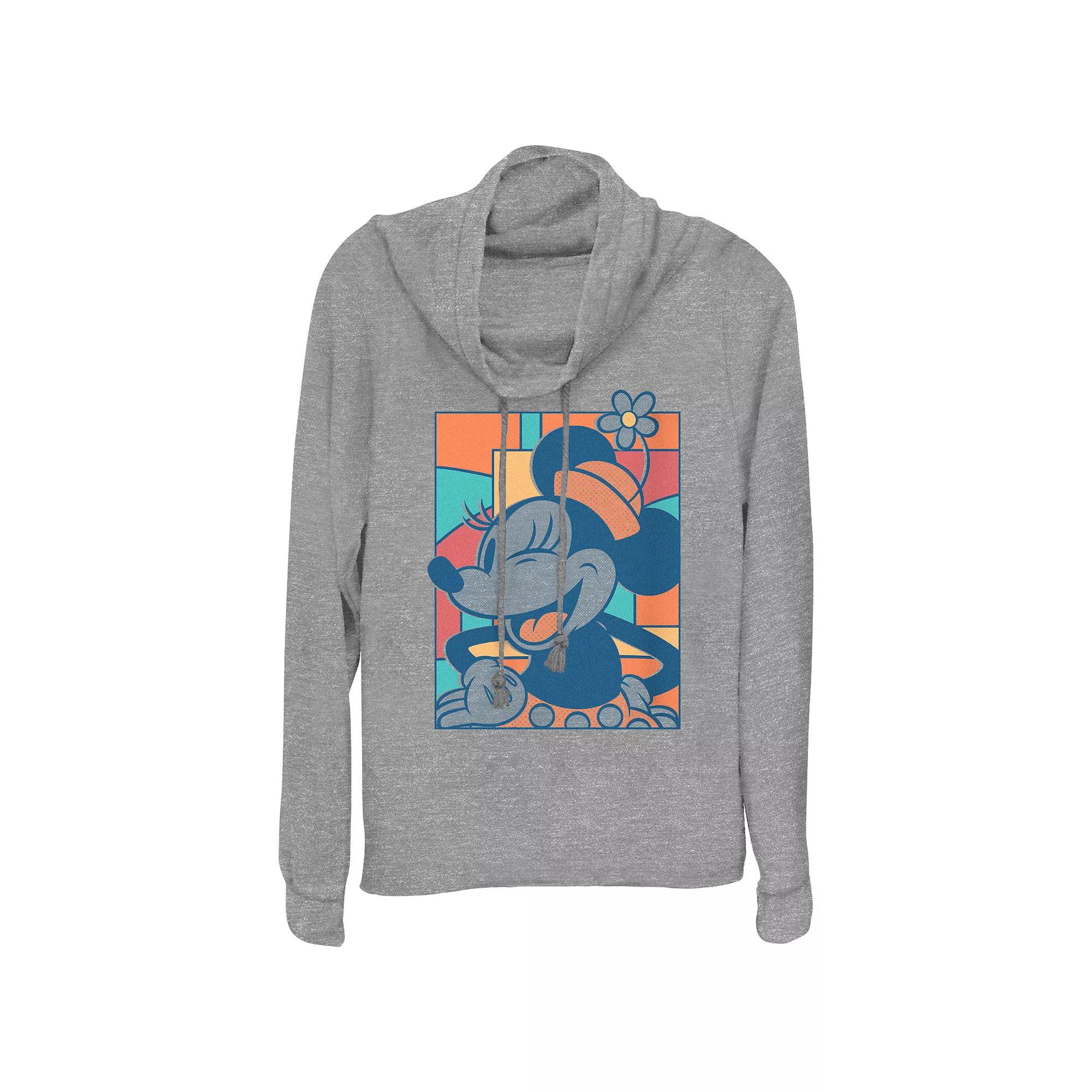 Disney's Minnie Mouse Winking Women's Cowlneck Graphic Lightweight Long Sleeve,  Product Image