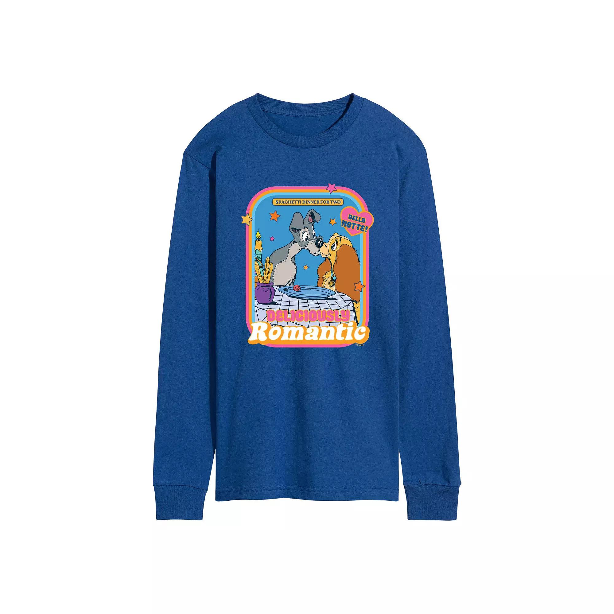 Disney's Lady and the Tramp Men's Romantic Long Sleeve Graphic Tee,  Product Image