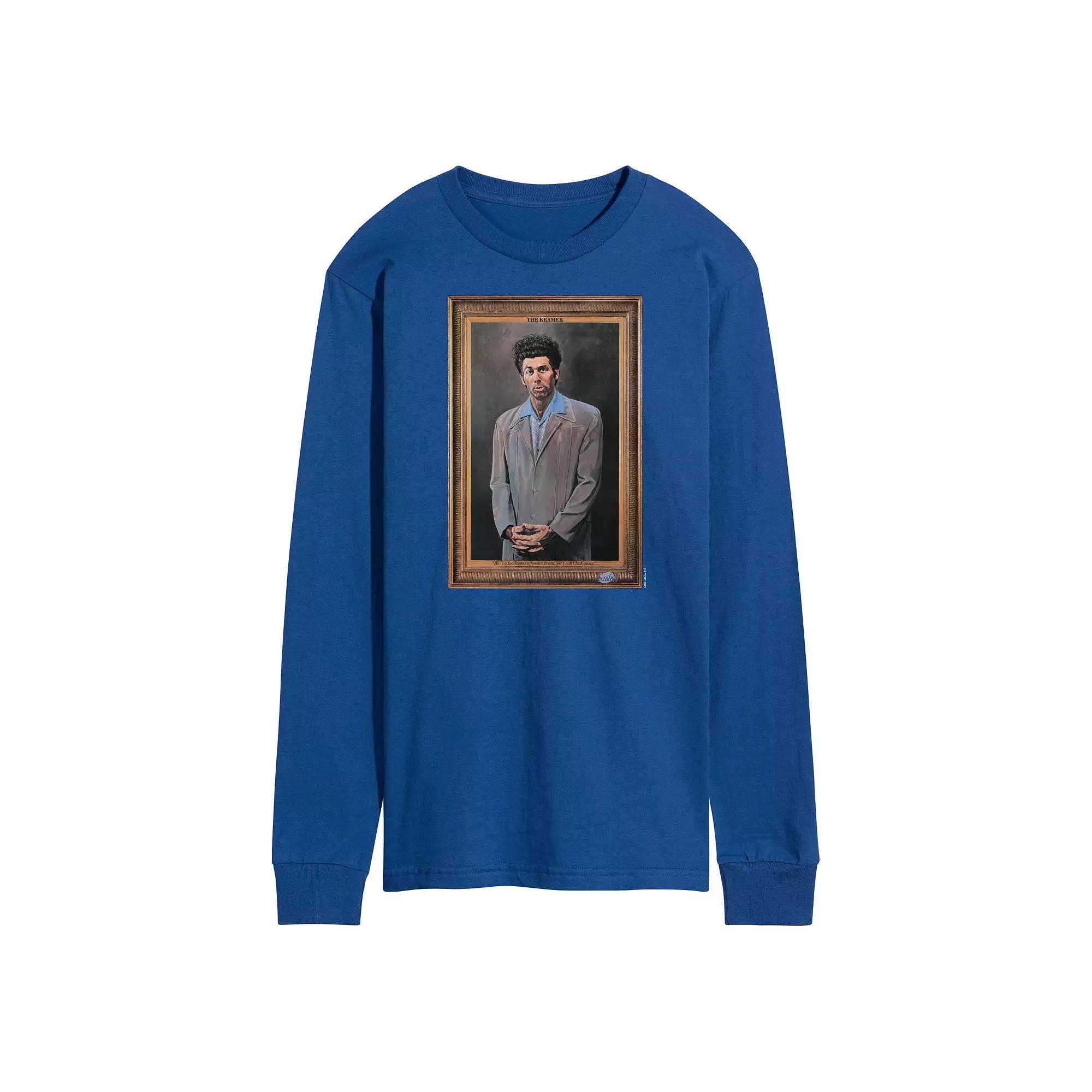 Men's Seinfeld Kramer Portrait Long Sleeve Graphic Tee,  Product Image