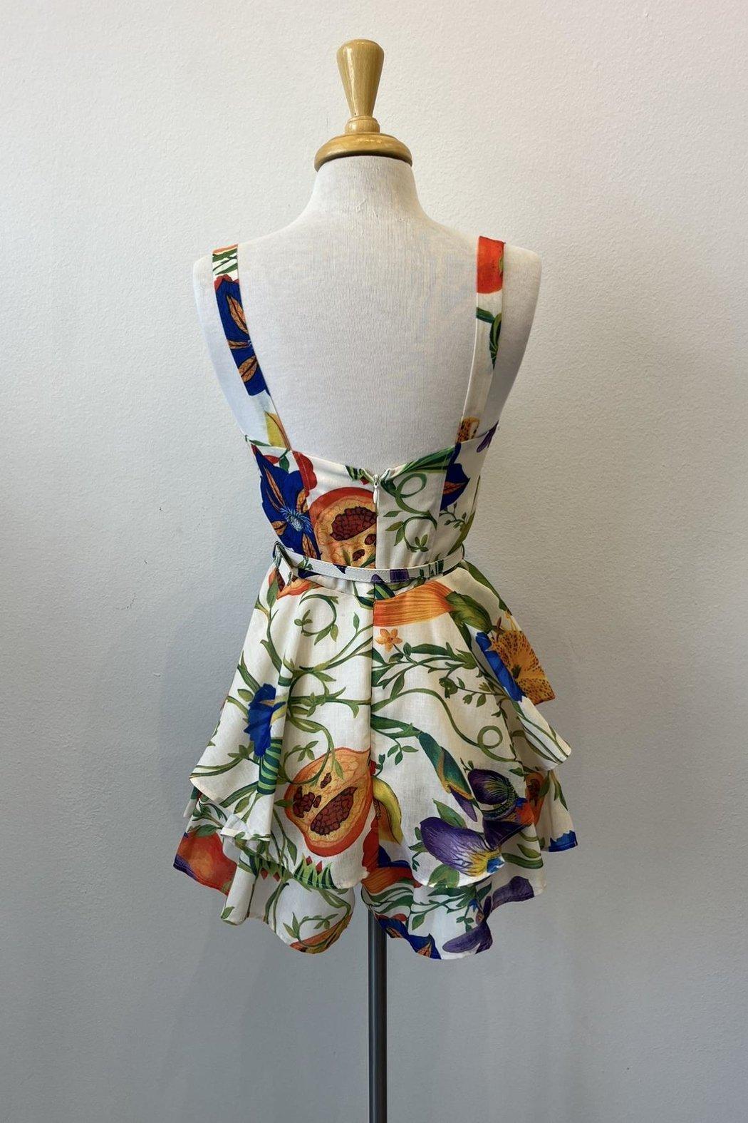 Belted Botanical Romper Product Image