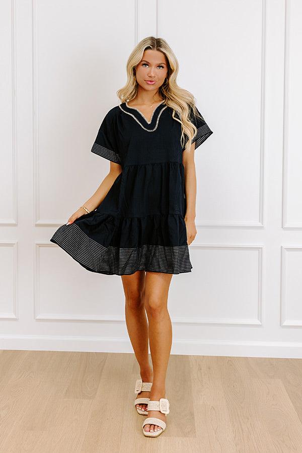 Lake Day Bliss Tiered Mini Dress in Navy Product Image