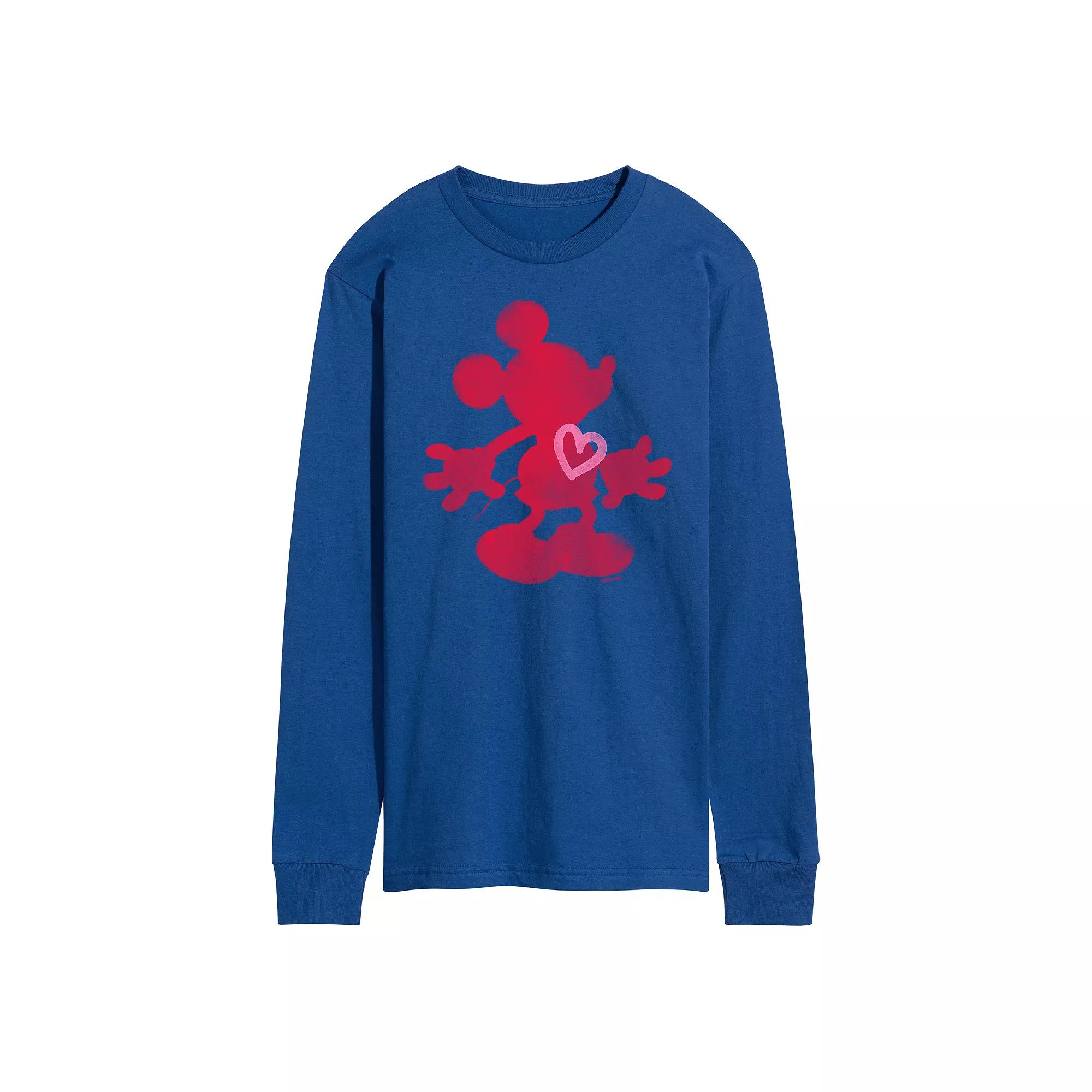 Disney's Mickey Mouse Men's Heart Long Sleeve Tee,  Product Image