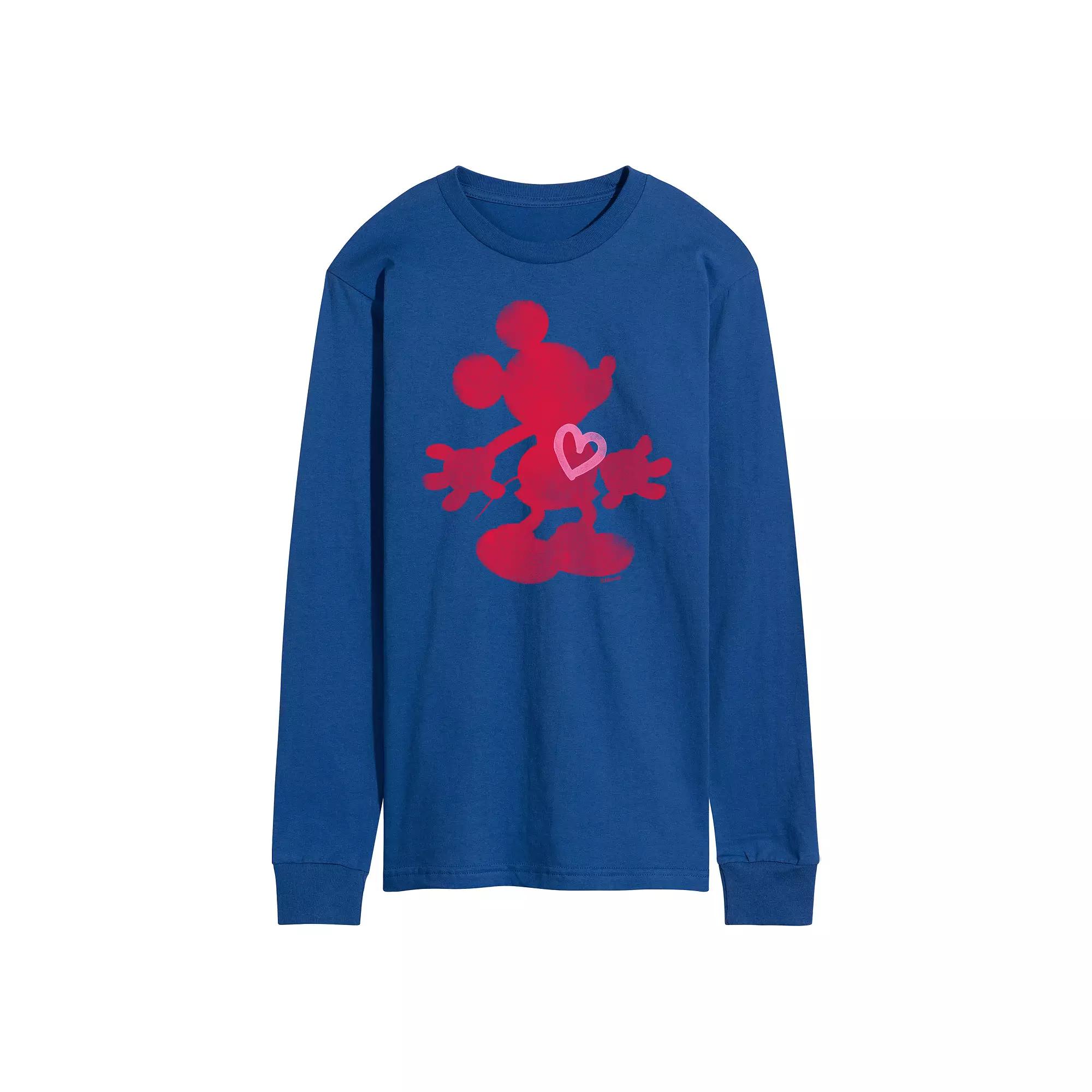 Disney's Mickey Mouse Men's Heart Long Sleeve Tee,  Product Image