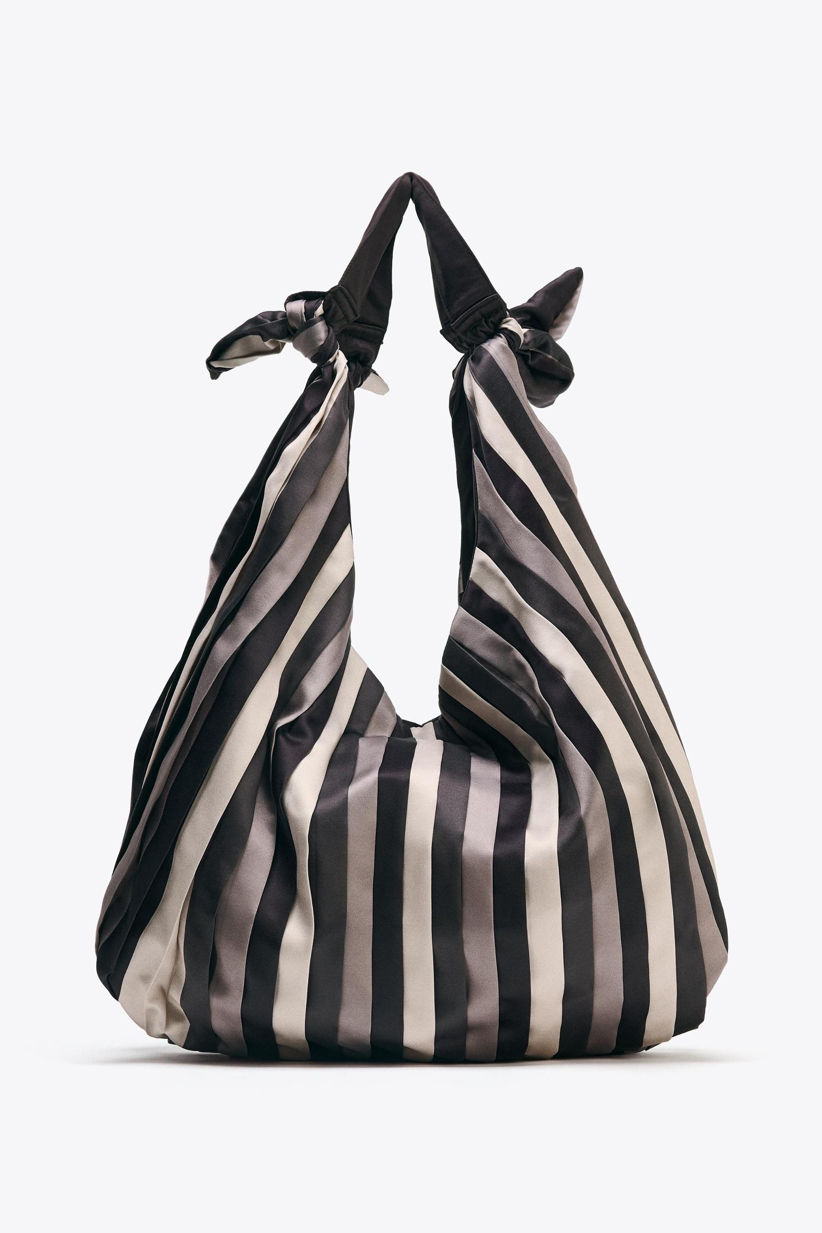 KNOTTED SATIN EFFECT MAXI BUCKET BAG Product Image