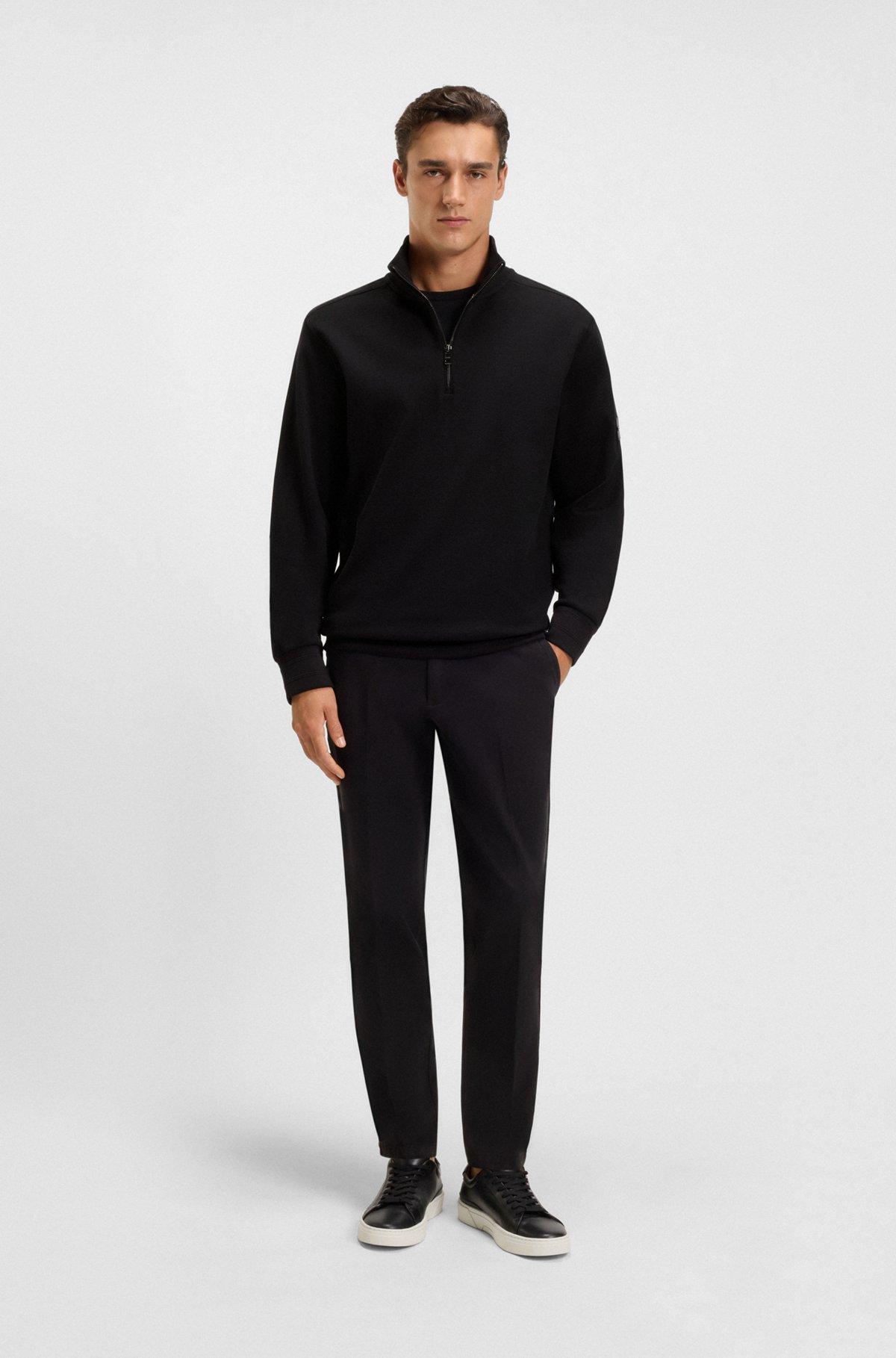 Mercerized-cotton regular-fit sweatshirt with logo patch Product Image