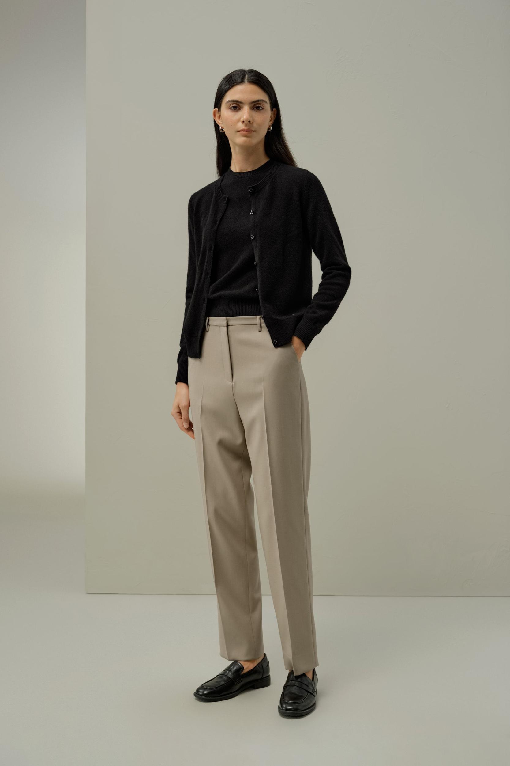 LILYSILK Women's Cashmere Cardigan | Fitted Crew Neck | 100% Cashmere | Soft & Breathable | Medium Gray | M Product Image