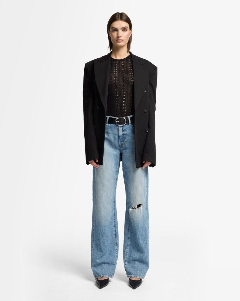 Short Sleeve Pointelle Crew Sweater Product Image