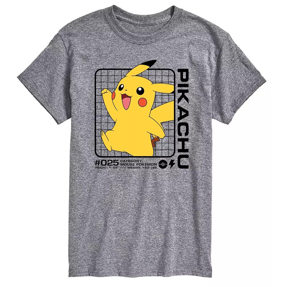 Men's Pokemon Pikachu Stats Graphic Tee,  Product Image