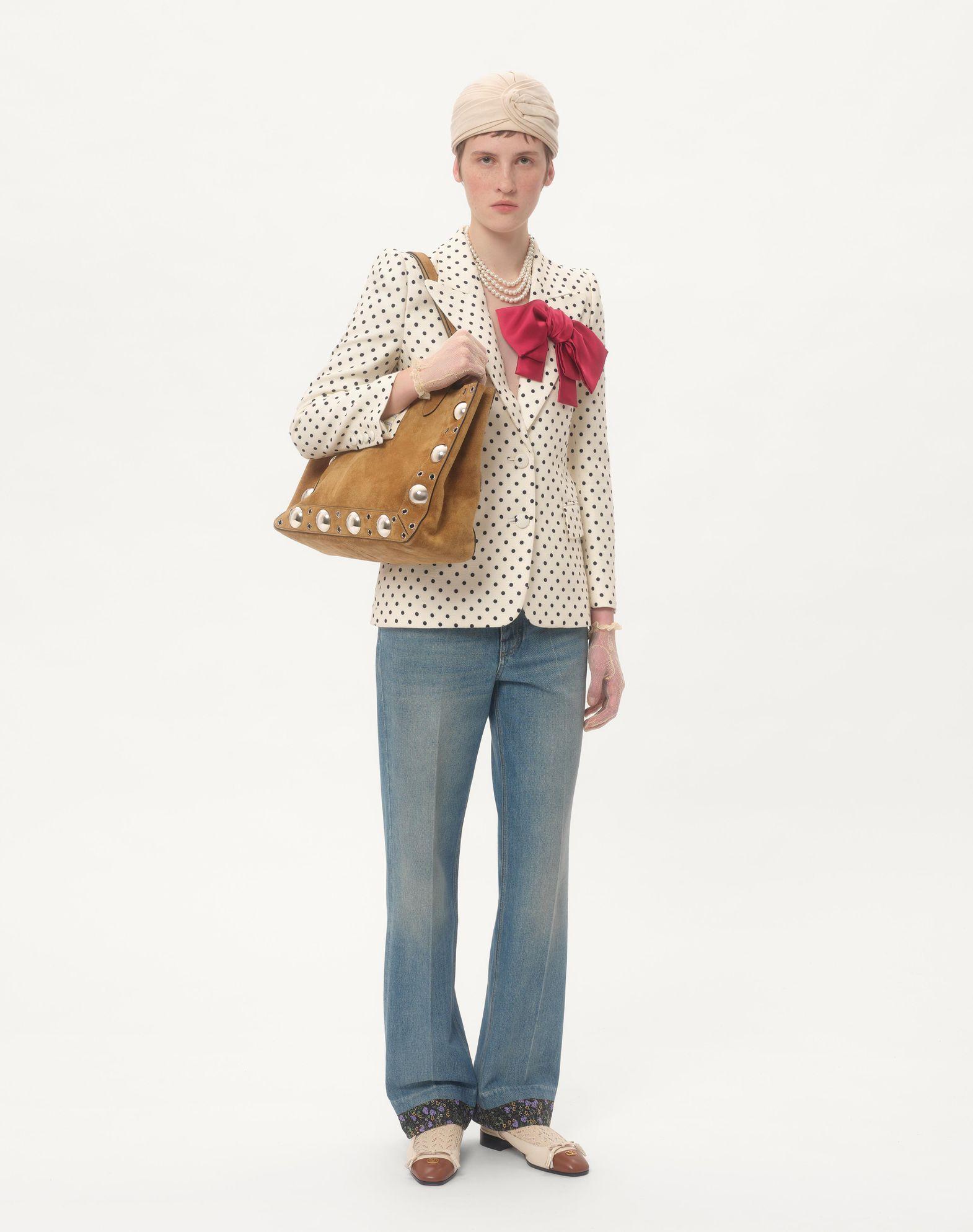 Valentino Garavani Medium Nellcôte Suede Shopping Bag Product Image