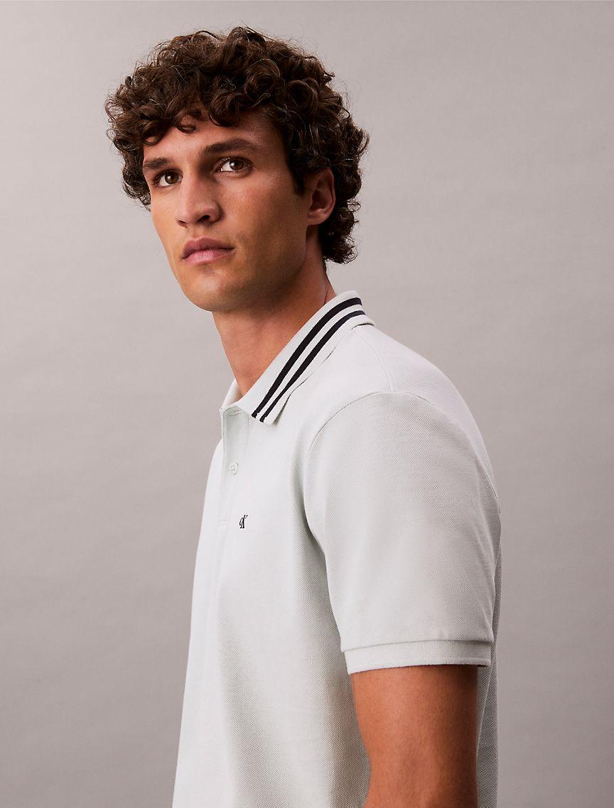 Monogram Logo Pique Tipped Classic Polo Shirt Product Image