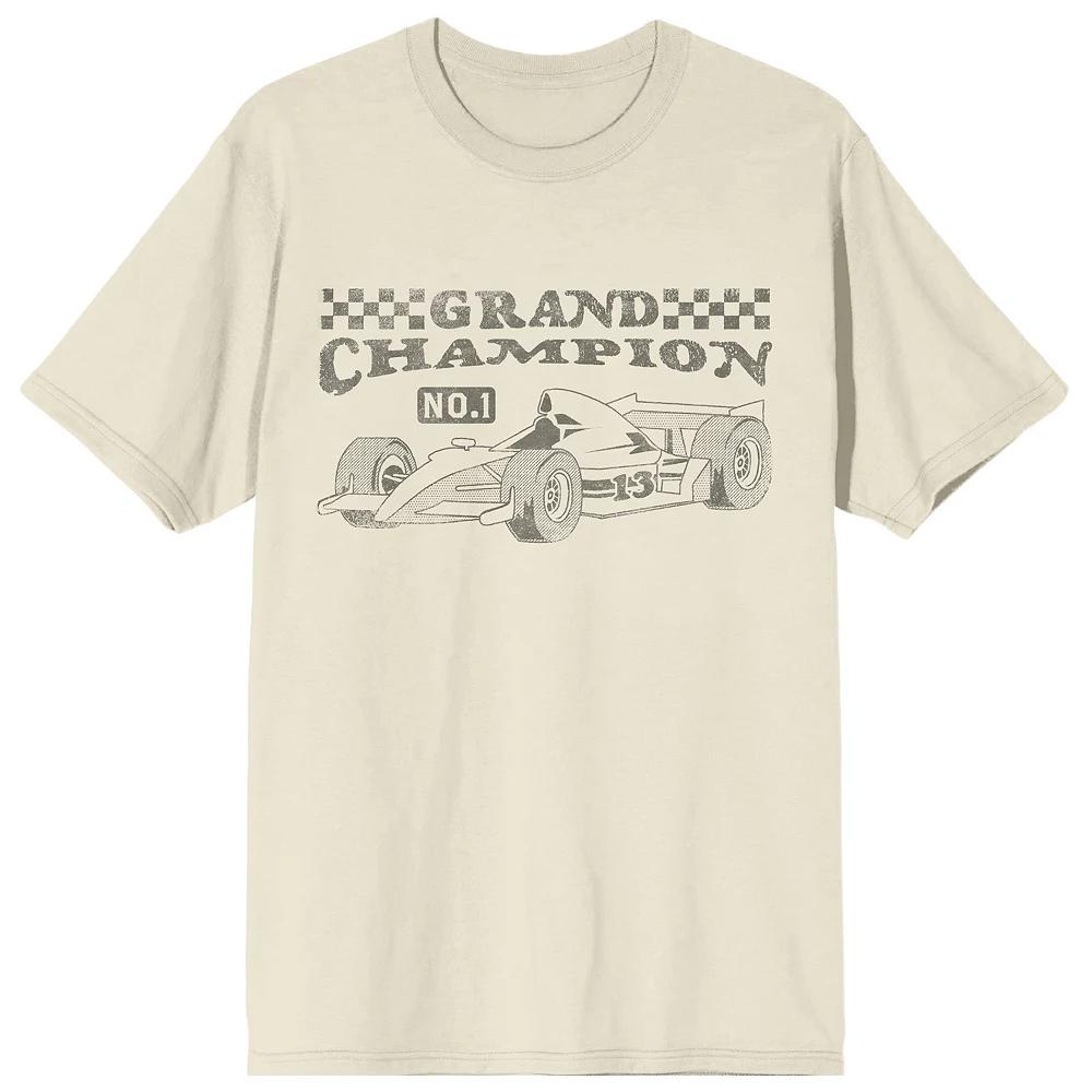 Men's Vintage Formula Racing Grand Champion Graphic Tee, Size: Medium, Beige Product Image