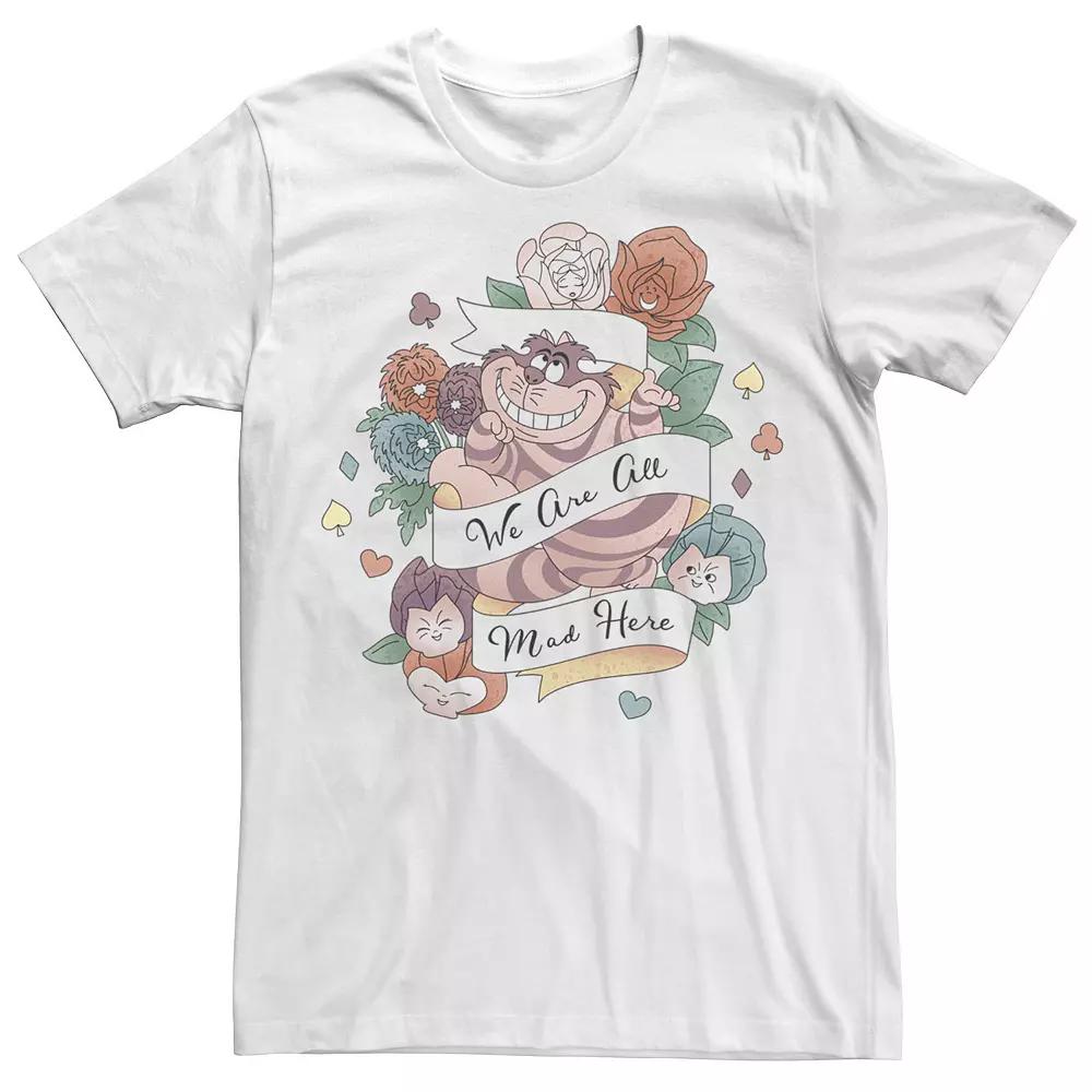 Big & Tall Disney Alice In Wonderland "We Are All Mad Here" Tattoo Tee, Men's, Size: 5XL, White Product Image