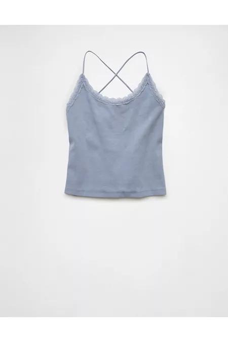 AE Strappy Go Lucky Cropped Lace Tank Top Women's Product Image