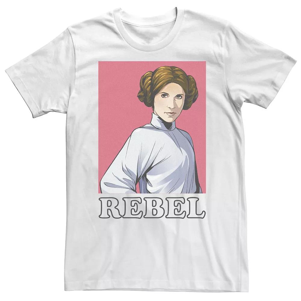 Big & Tall Star Wars Rebel Leia Portrait Tee, Men's, Size: 4XLT, White Product Image