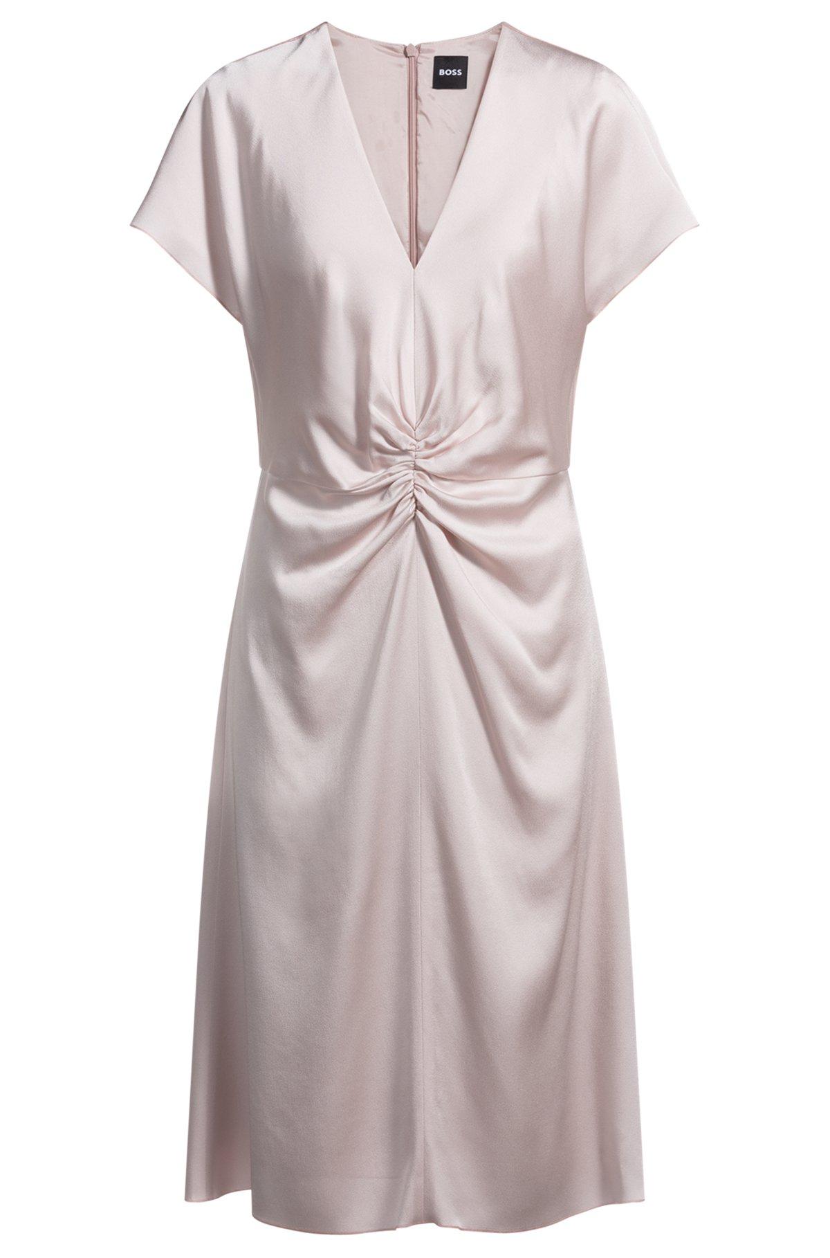 V-neck dress with gathered waistband Product Image