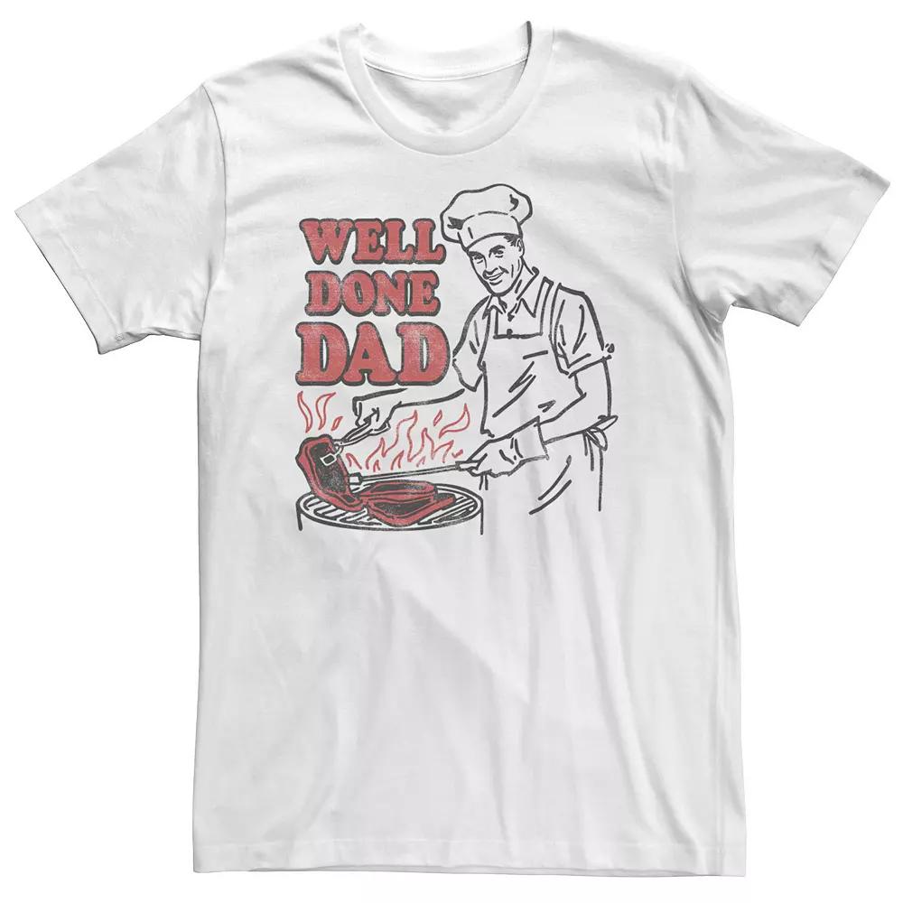 Big & Tall "Well Done Dad" Grilling Barbecue Father's Day Tee, Men's,  Product Image