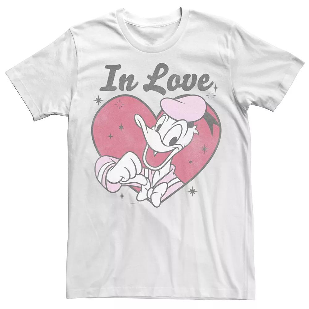 Disney's Mickey And Friends Men's Valentine's Day Donald In Love Tee, Size: XXL, White Product Image