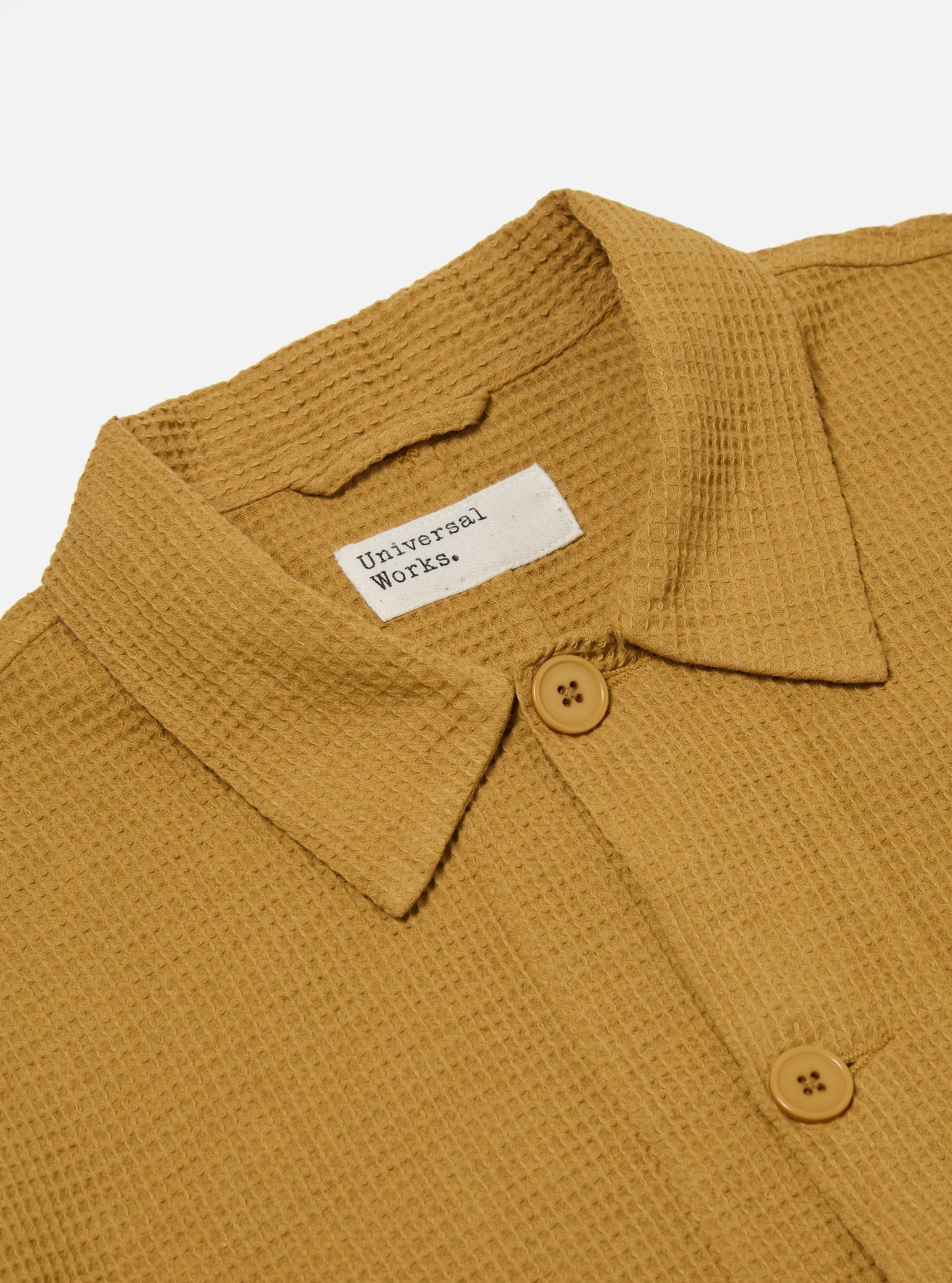 Universal Works Travail Overshirt in Camel Japanese Waffle Product Image