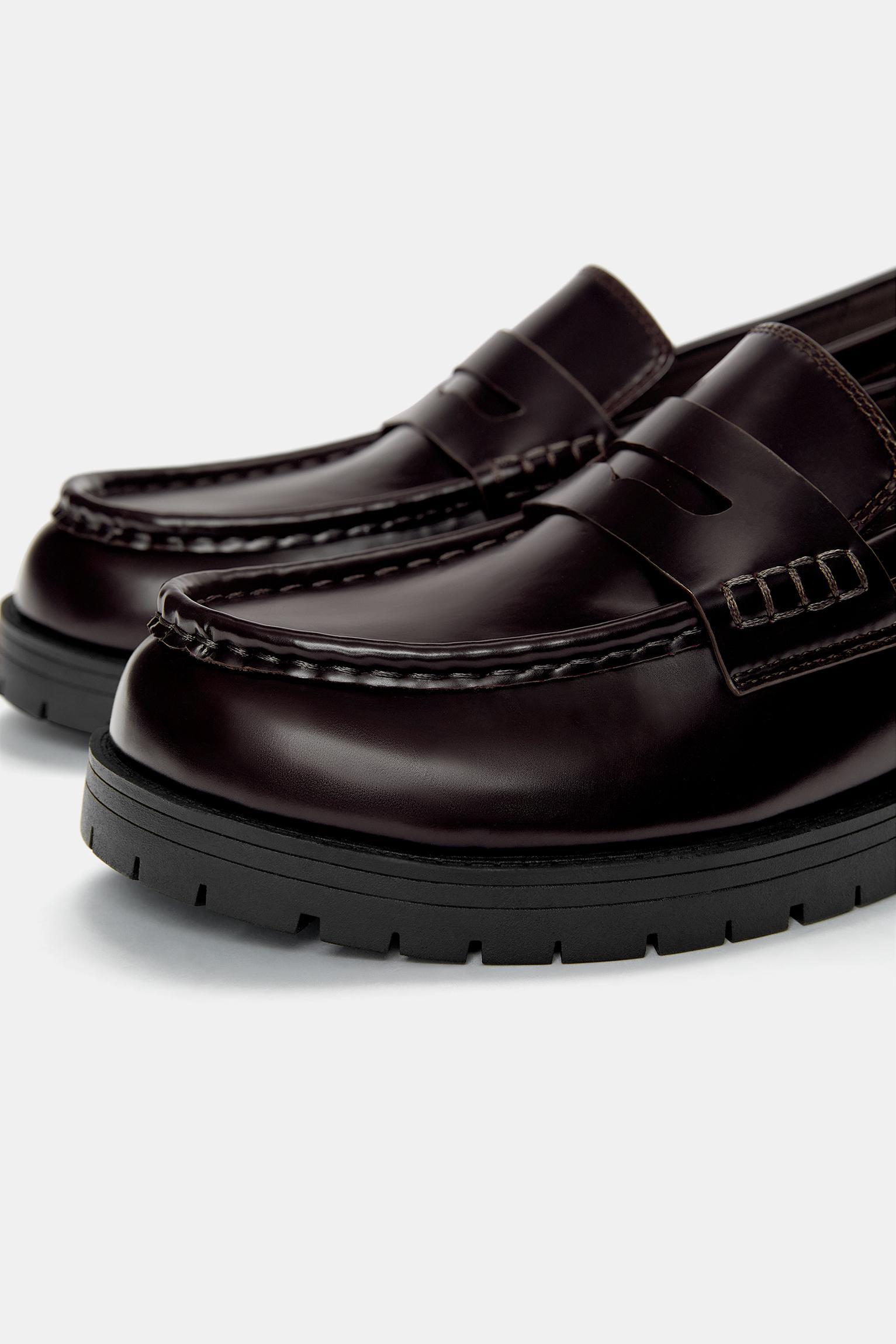 Chunky burgundy loafers Product Image