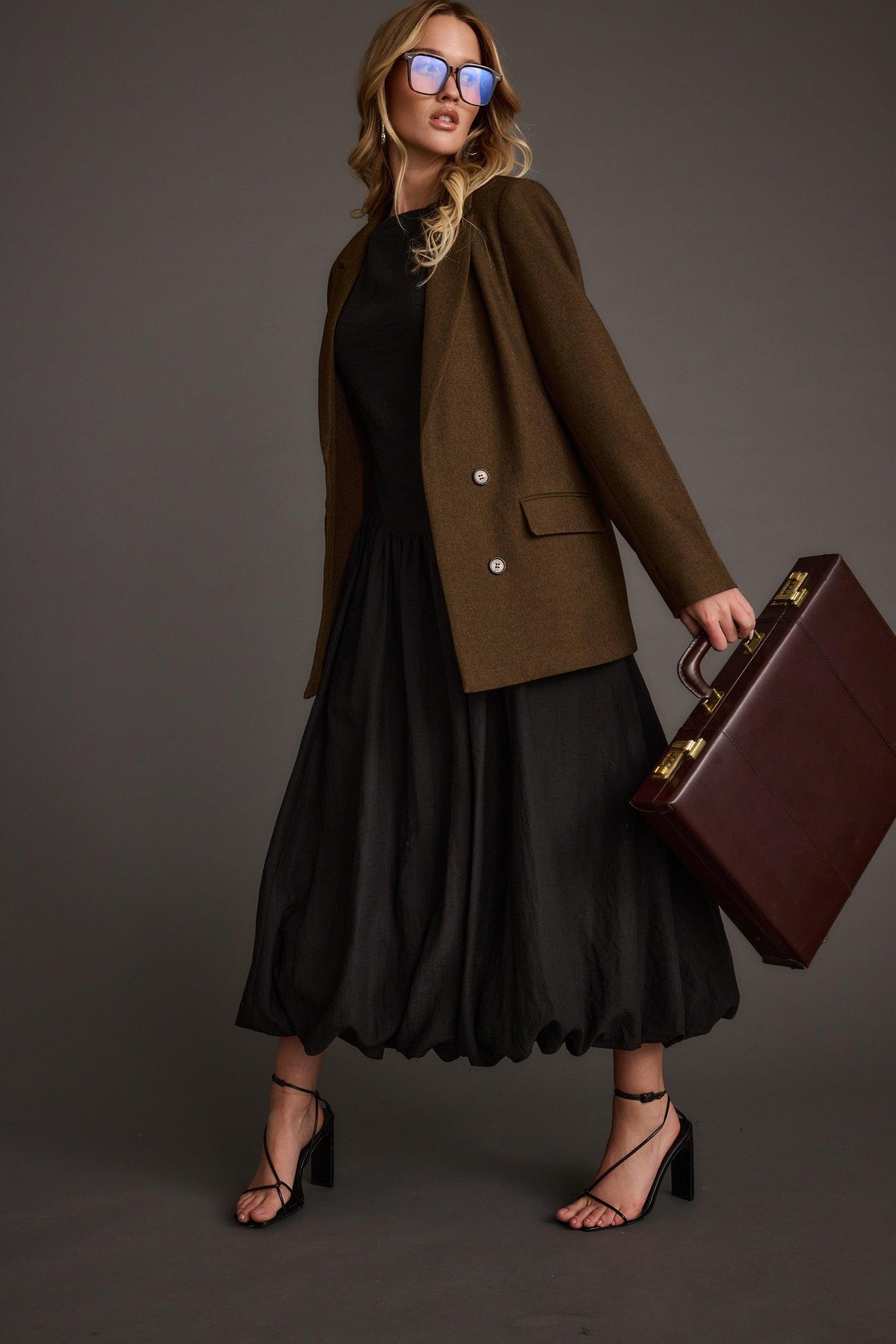 Kate Midi Dress + Moss Trench Coat Product Image